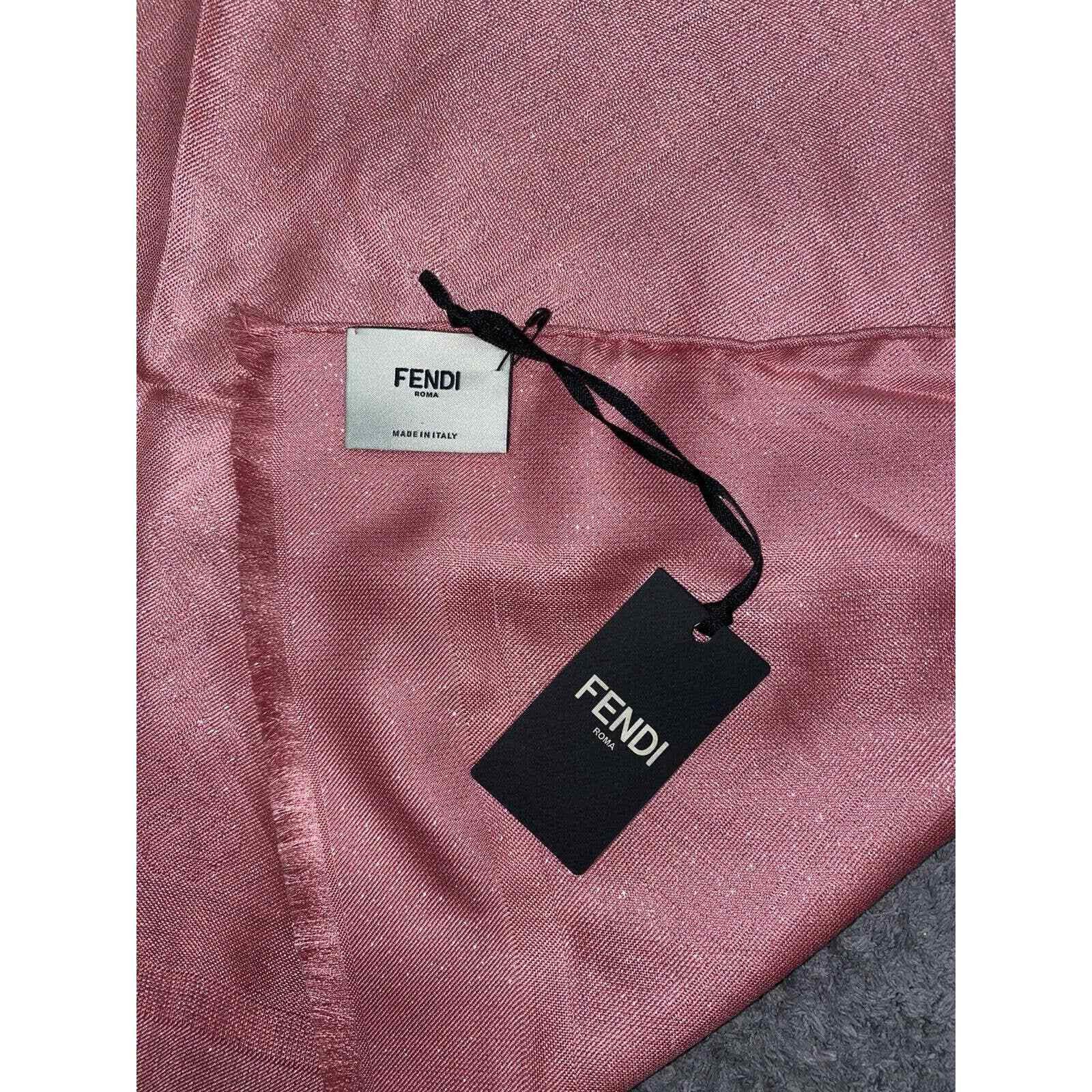 Fendi Fendi Monogram Logo Silk Fringe Hem Wrap Shawl Stole Scarf Size ONE SIZE - 8 Thumbnail