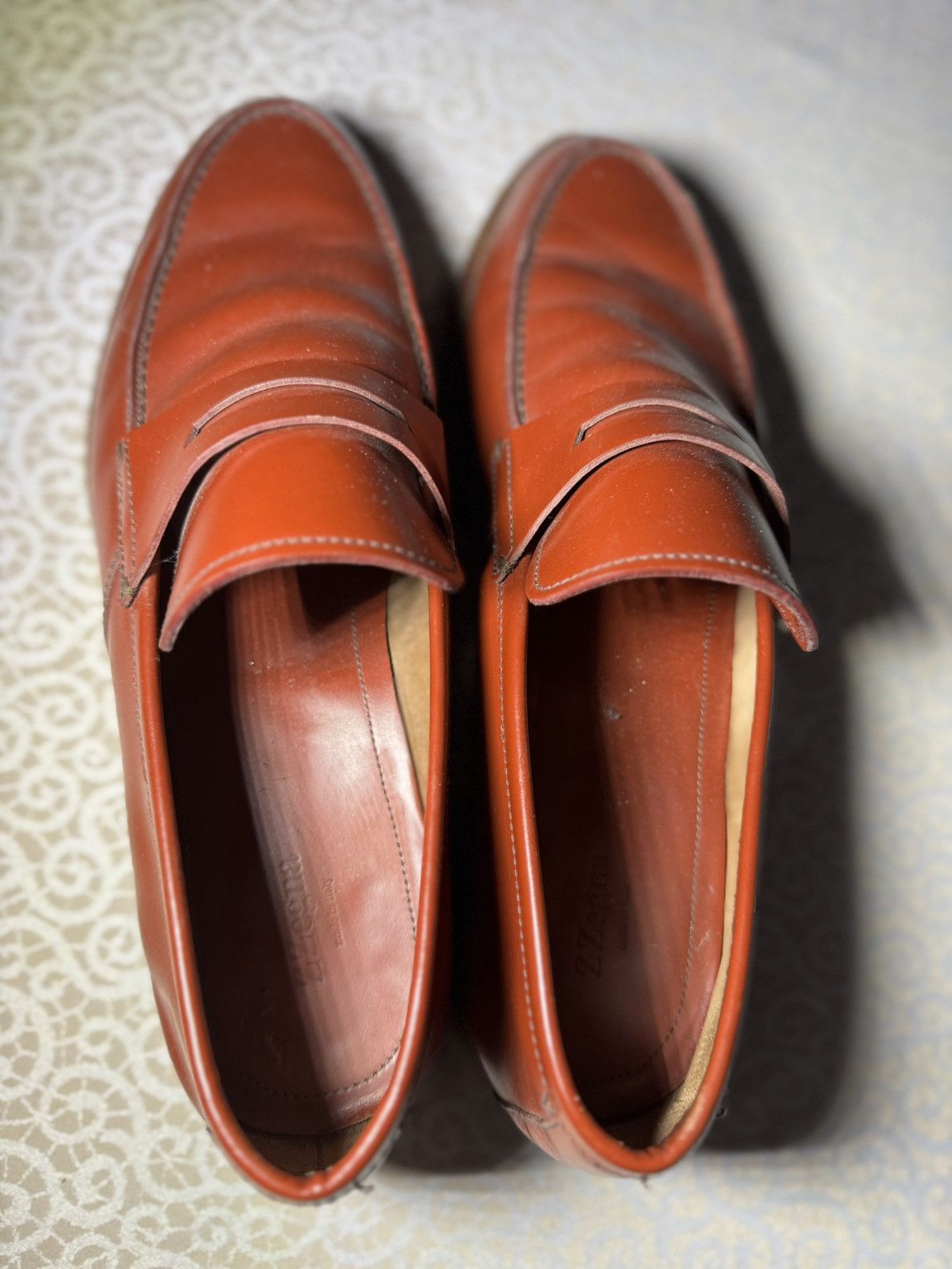Z Zegna Ermenegildo Zegna Brown Leather Penny Loafers Size US 10 / EU 43 - 4 Thumbnail
