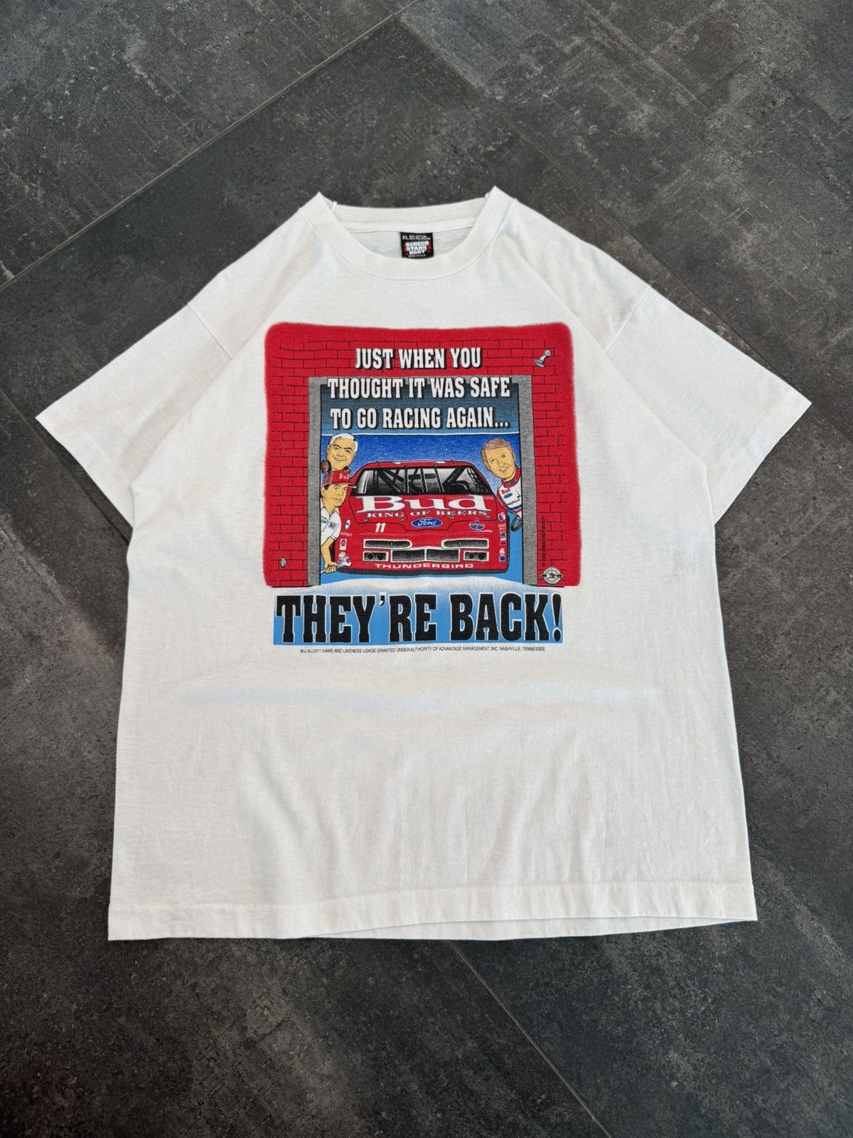 NASCAR Vintage 1992 NASCAR Budweiser Racing T Shirt Size US XL / EU 56 / 4 - 2 Thumbnail