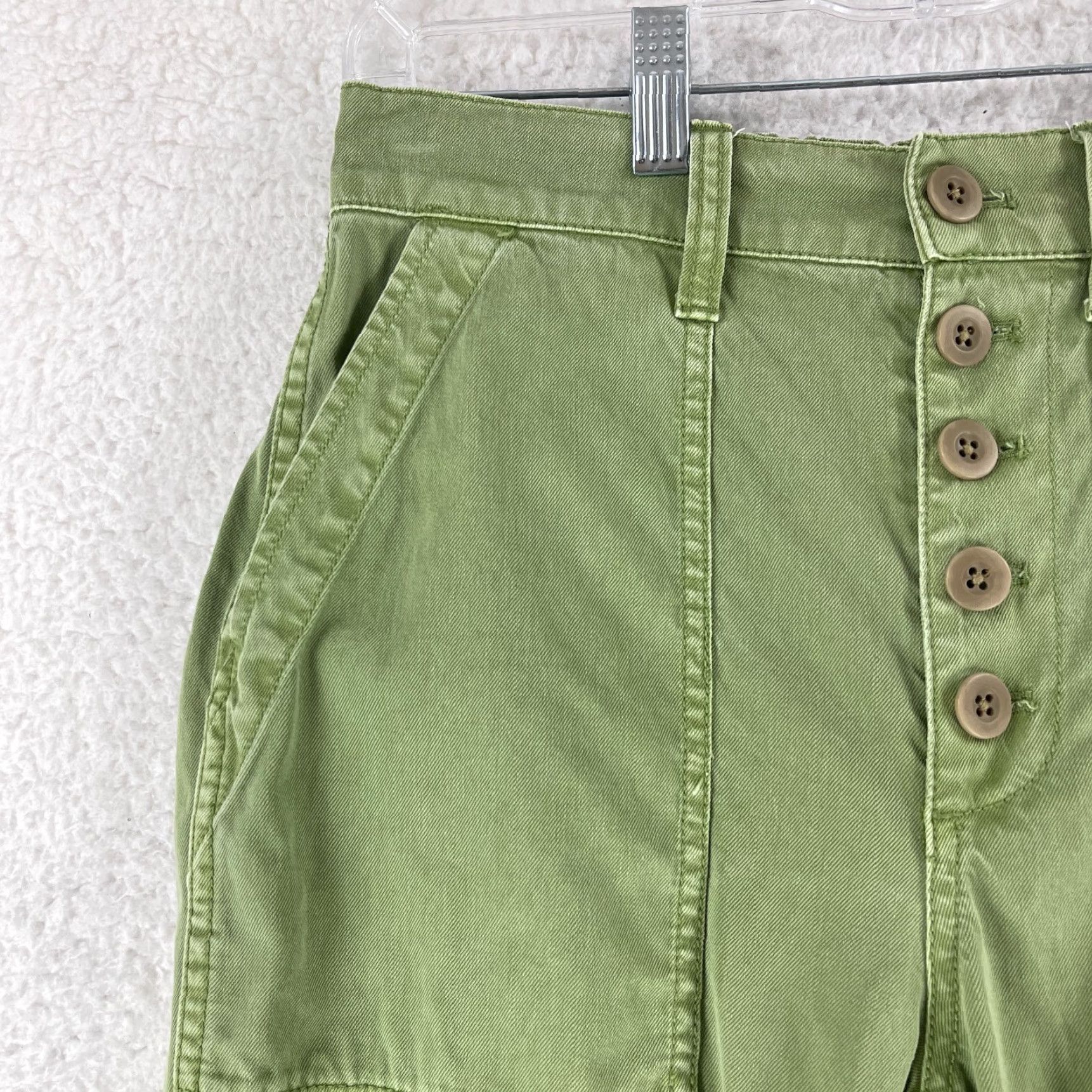 Madewell Madewell Green Button Front Tapered Jogger Pants Womens Size 26 Mid-Rise Casual Shirt Size 26" / US 2 / IT 38 - 4 Thumbnail