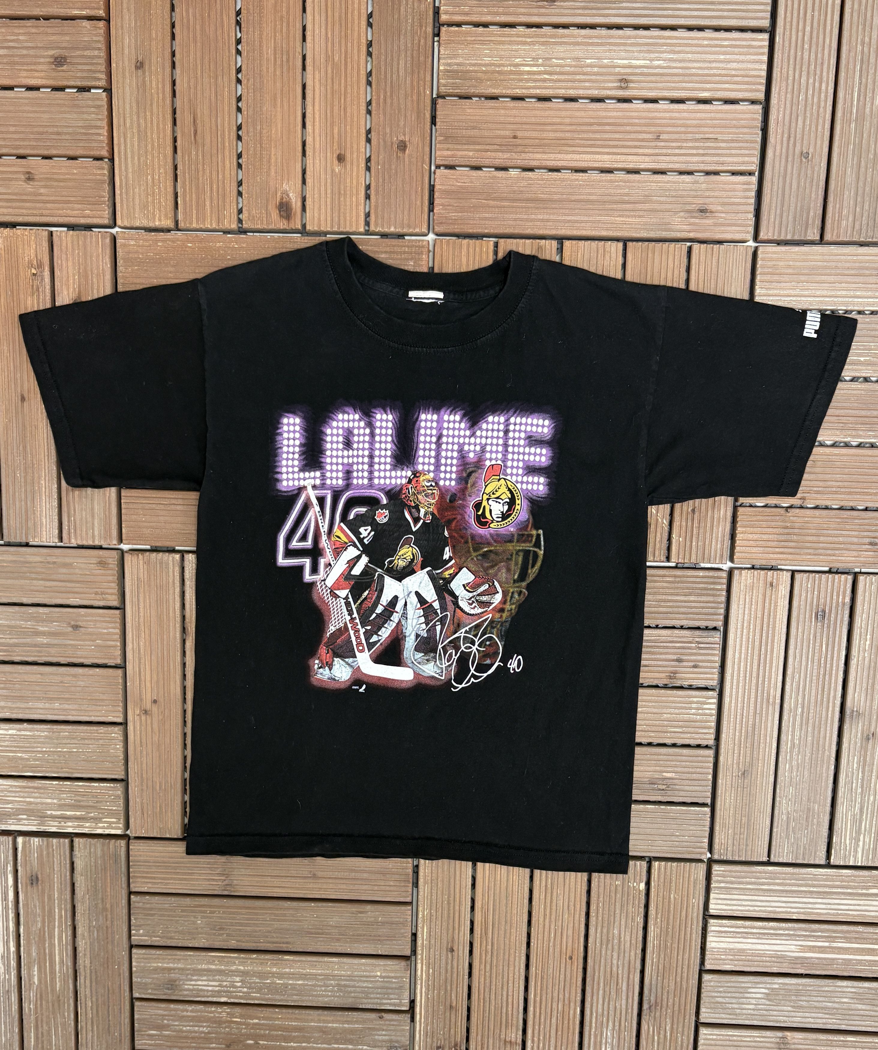 Vintage Ottawa Senators Patrick Lalime Vintage Black T-Shirt Tee Size US S / EU 44-46 / 1 - 1 Thumbnail