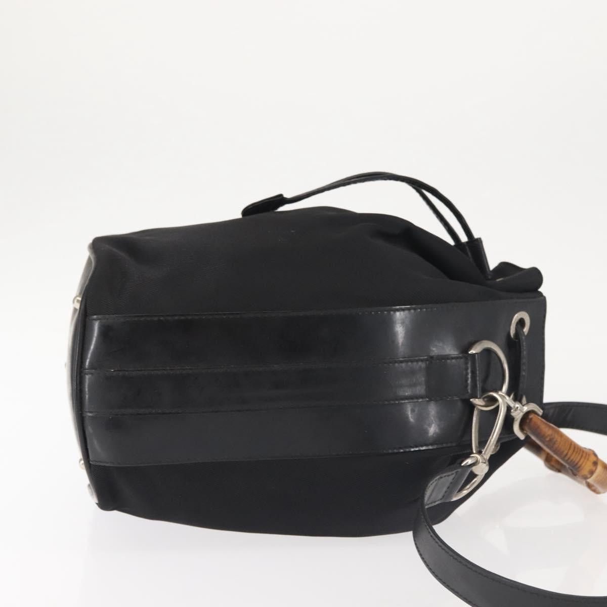 Gucci GUCCI Bamboo Hand Bag Nylon Black Silver Size ONE SIZE - 4 Thumbnail