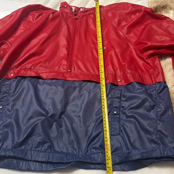 Izod Vtg IZOD LACOSTE Red/Blue Half Zip Windbreaker Jacket Hood Size US L / EU 52-54 / 3 - 12 Thumbnail