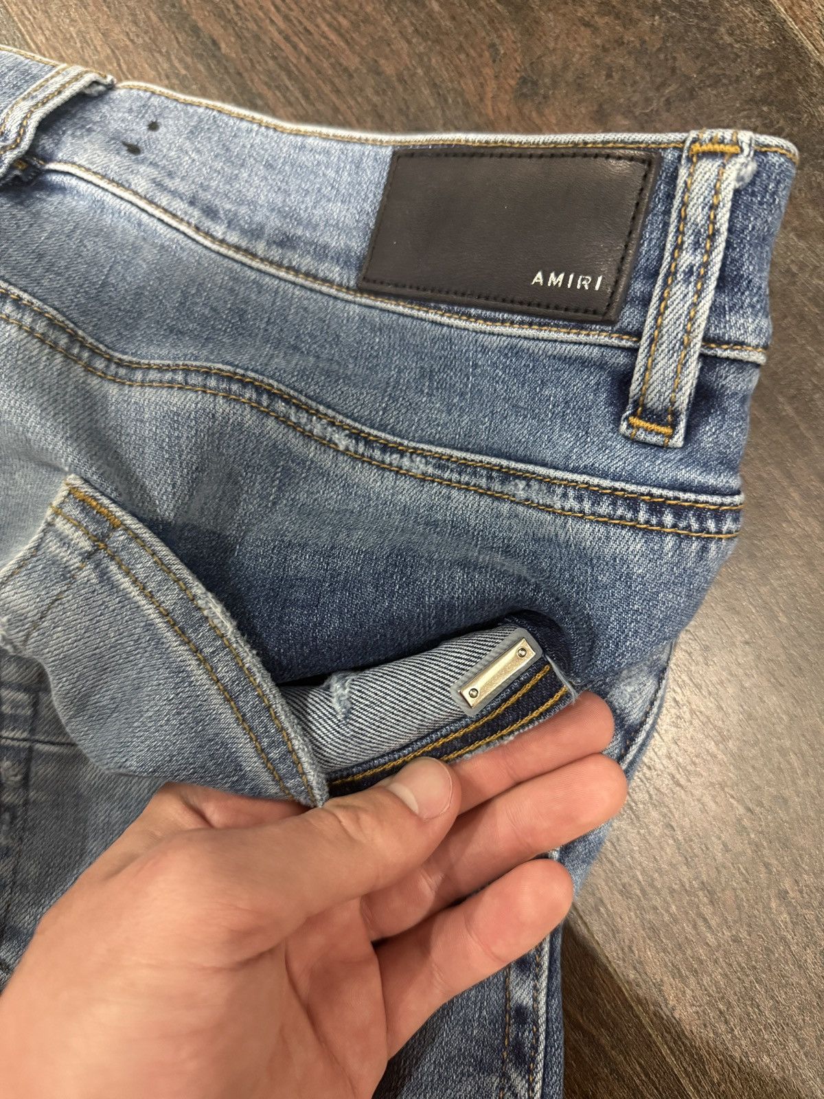 Amiri Amiri DISTRESSED DENIM HAWAIAN PATCHWORK ROSEBOWL MX1 SLIM Size US 34 / EU 50 - 5 Thumbnail