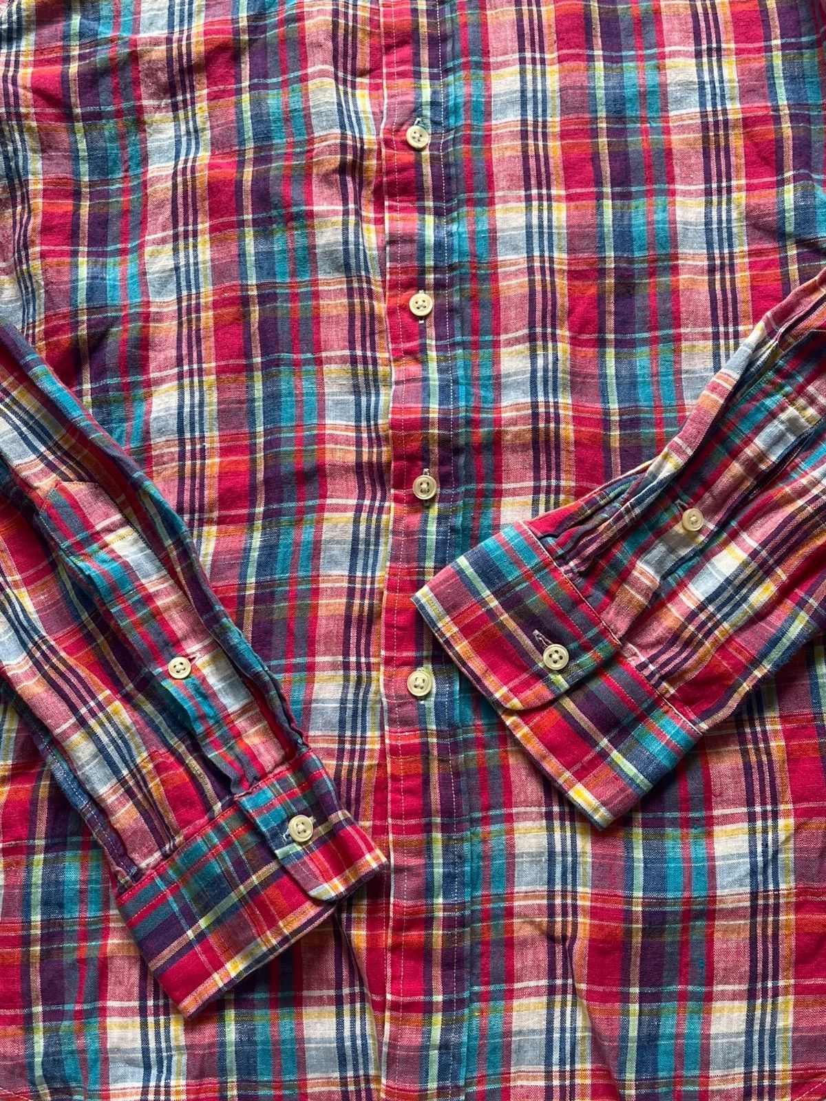 Ralph Lauren Polo Ralph Lauren Checked Plaid Shirt Sz L 100% Linen Size US L / EU 52-54 / 3 - 7 Thumbnail