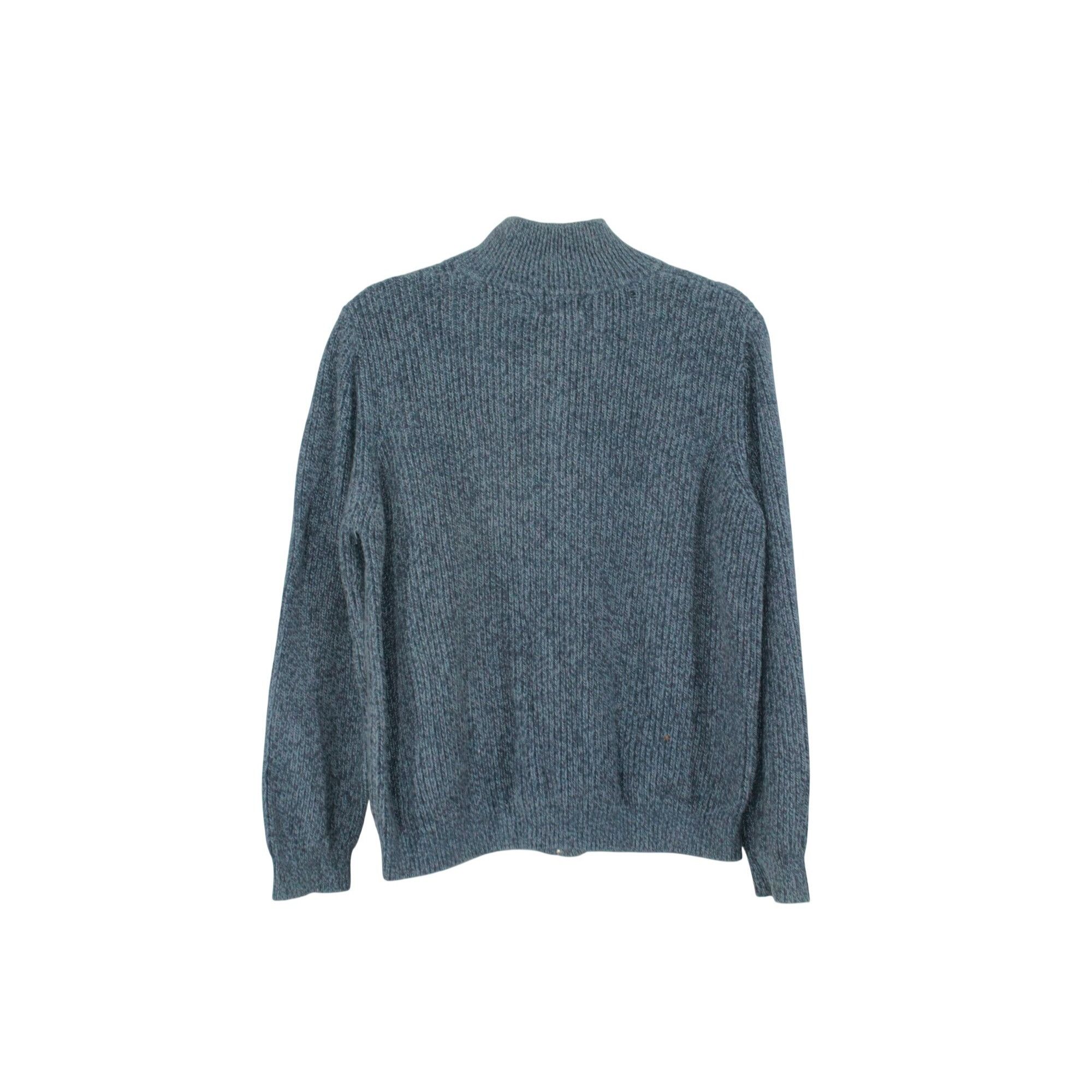 L.L. Bean LL Bean Men's Heather Blue Fisherman Knit Full Zip Sweater S Size US L / EU 52-54 / 3 - 3 Thumbnail