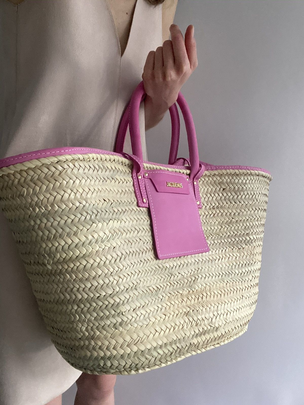 Jacquemus LARGE SIZE Le Panier Soli straw basket tote bag Size ONE SIZE - 2 Thumbnail