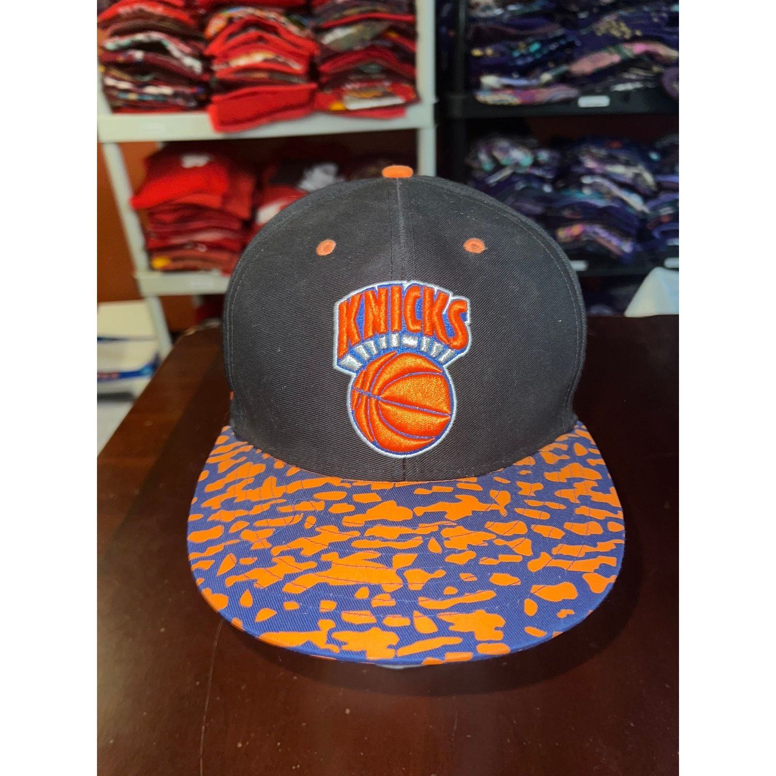 NBA New York Knicks Hat Blue Orange NBA Snapback Cap Headwear Size ONE SIZE - 2 Thumbnail