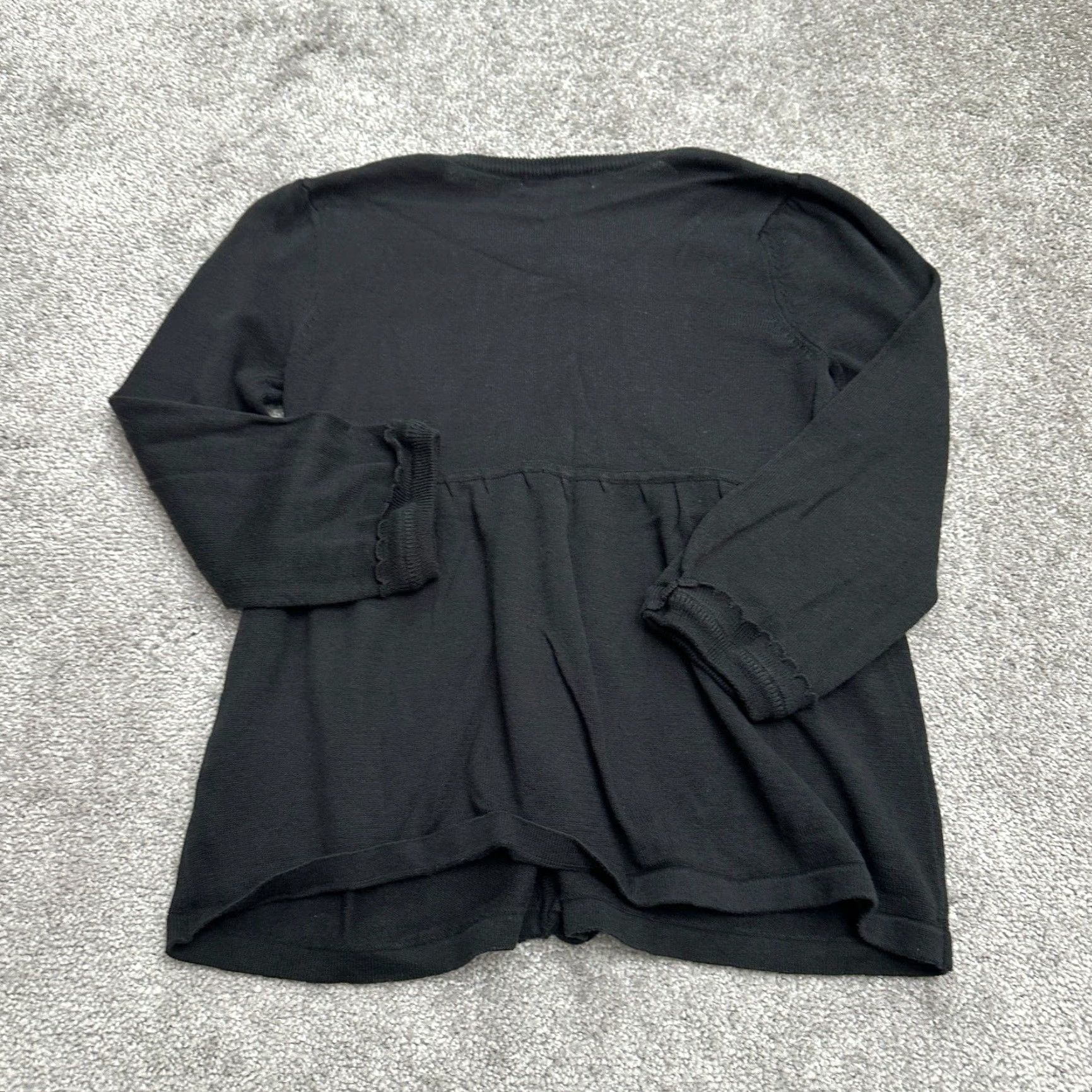 Vintage VINTAGE RXB Women's Cardigan Sweater S Black Knit Button Up Lightweight Long Sleeve Fall Spring Casual Size S / US 4 / IT 40 - 2 Thumbnail