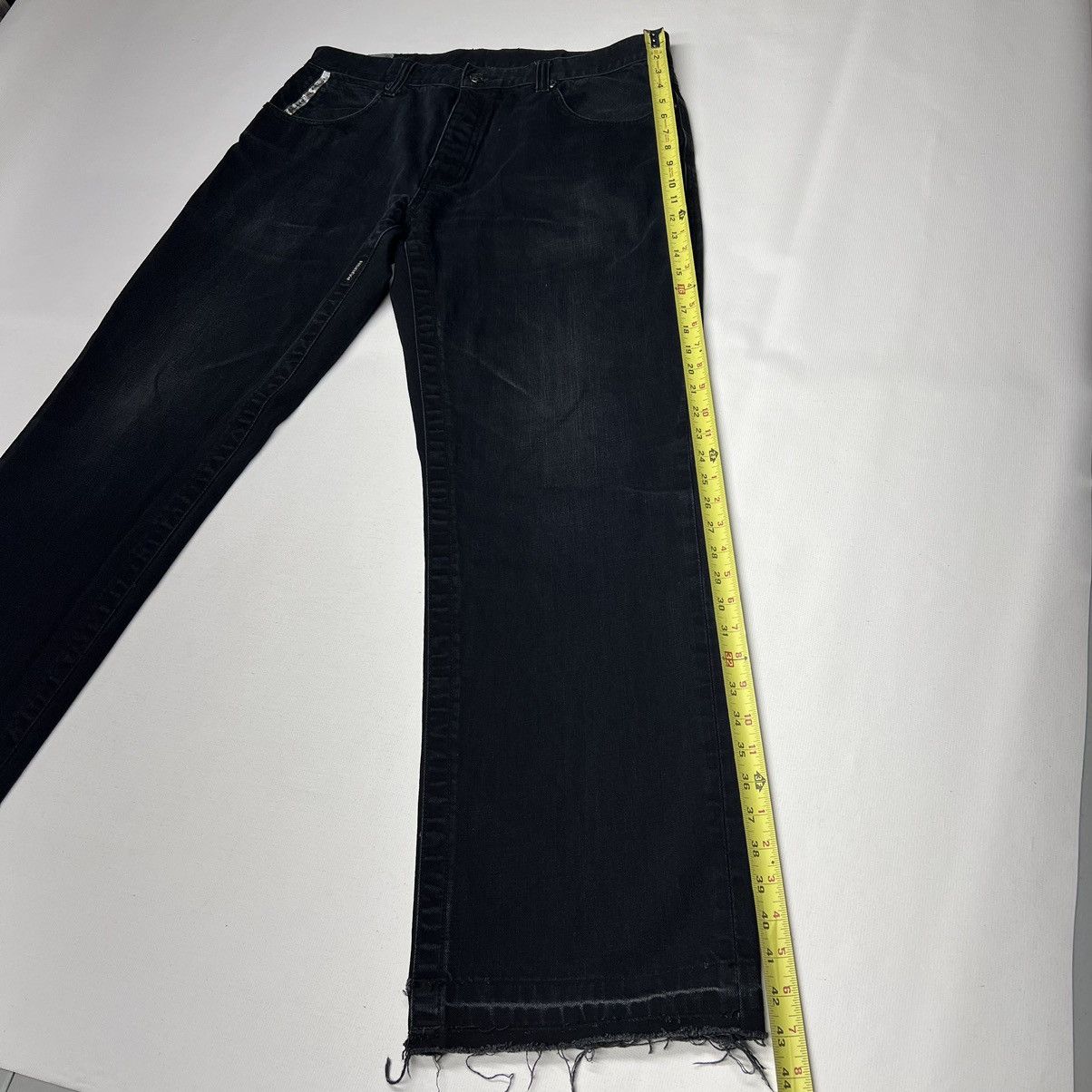 Vintage Parish Jeans Black Denim Straight Distressed Y2K Baggy Size US 40 / EU 56 - 20 Thumbnail