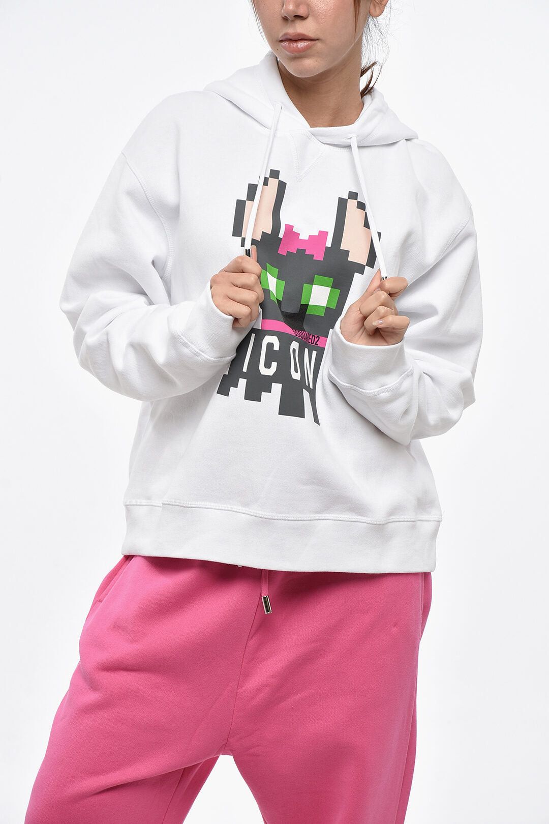 Dsquared2 ICON Cotton-Fleece Hoodie COOL FIT with Print Size XS / US 0-2 / IT 36-38 - 1 Thumbnail