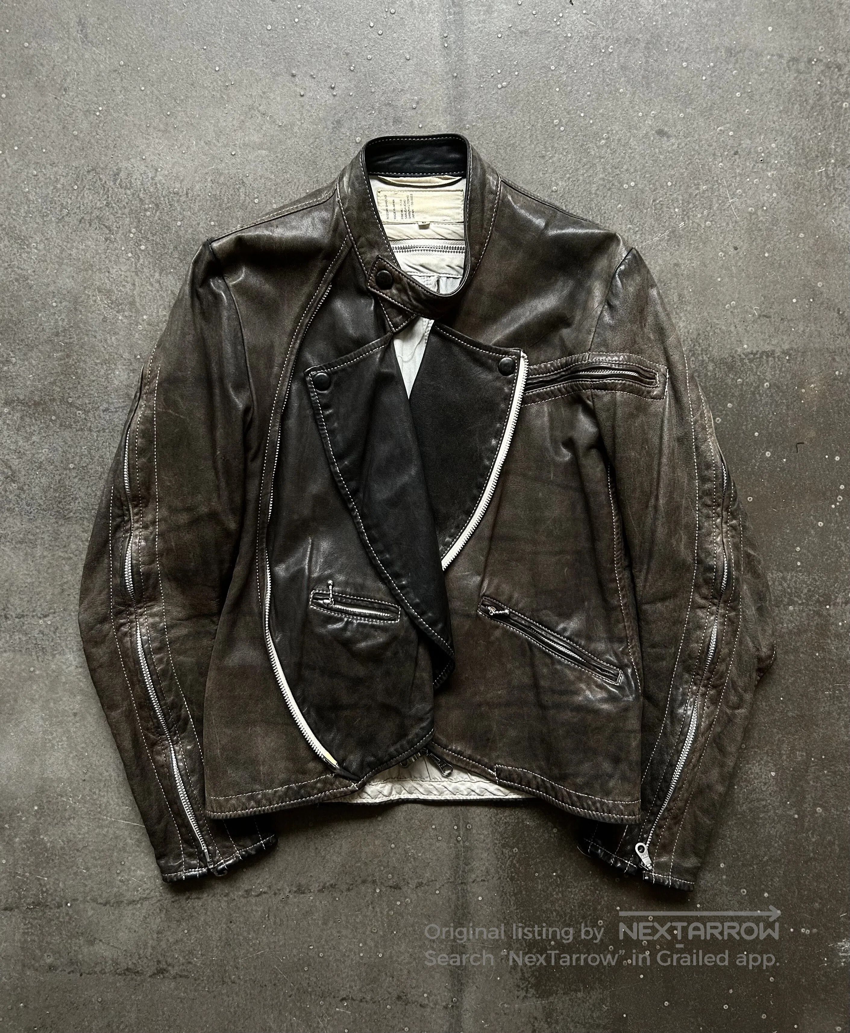 Nozomi Ishiguro unique zipper leather jacket by nozomi ishiguro. Size US M / EU 48-50 / 2 - 3 Thumbnail