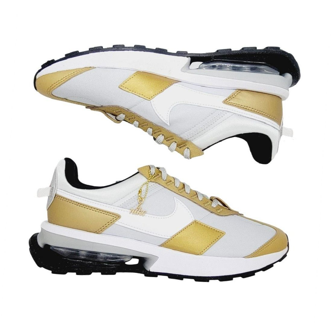 image of New 8 Mens Shoes Sneakers Nike Air Max Pre-Day Se White Go in White/Gold/Gray