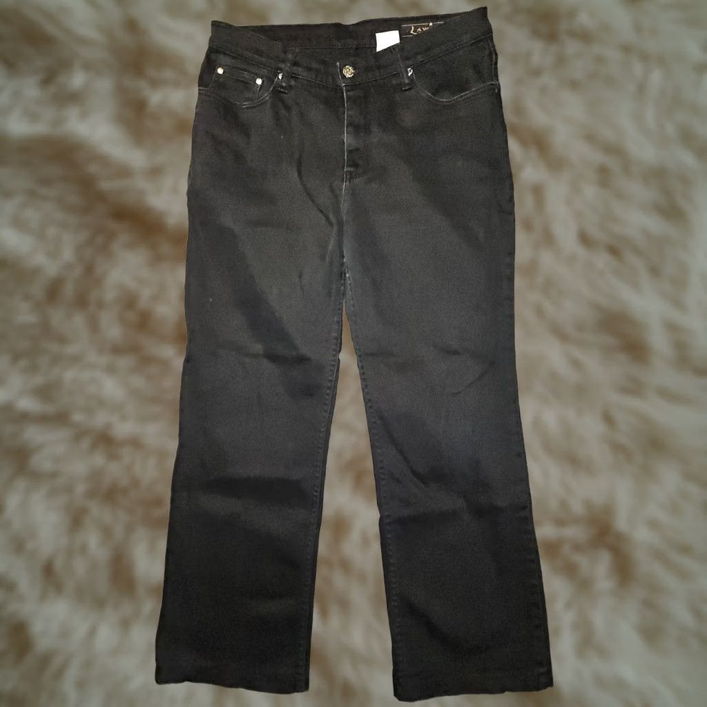 Vintage VINTAGE? No. (Ignore) Lawman Bootcut Jeans Women 9/10 Black Mid Rise Embroidered Cowgirl Western Daywear Cowboy Shows? Size 30" / US 8 / IT 44 - 1 Thumbnail