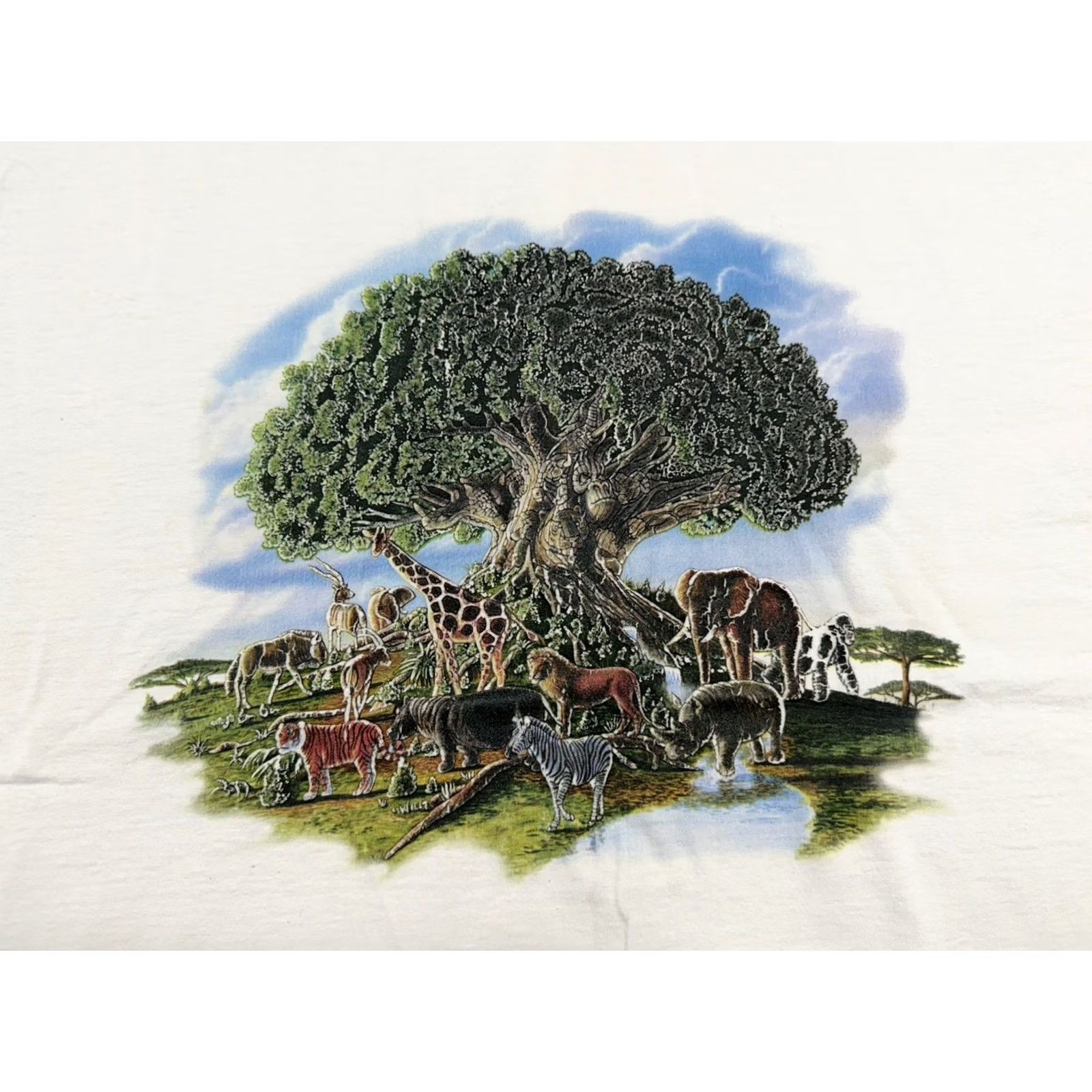 Disney VINTAGE Disney Animal Kingdom Tree Of Life Shirt Mens Size XL White 90s USA Size US XL / EU 56 / 4 - 7 Thumbnail