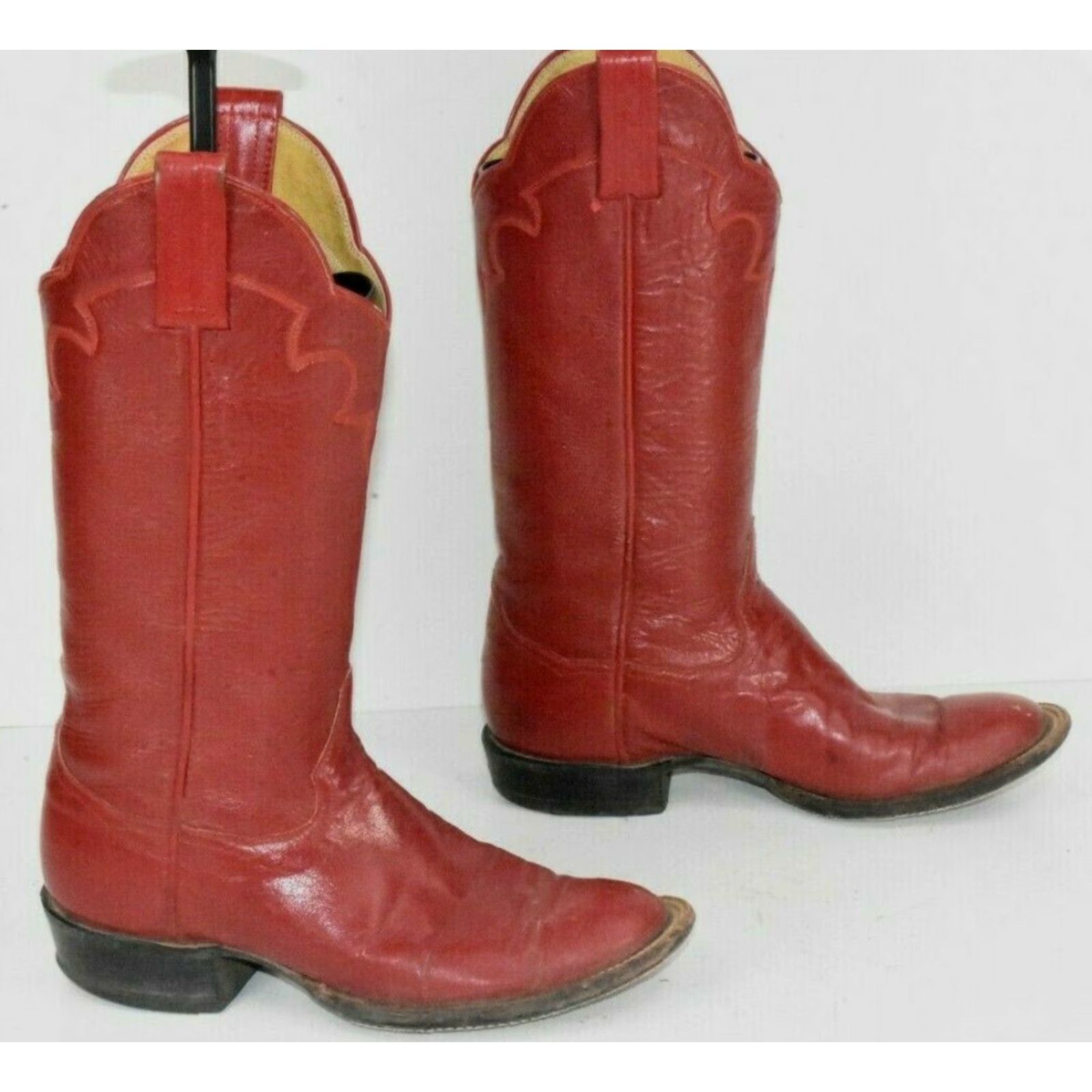 Vintage Panhandle Slim Womens Sz 5 B Red Leather Roper Western Cowgirl Boots Size US 5 / IT 35 - 3 Thumbnail