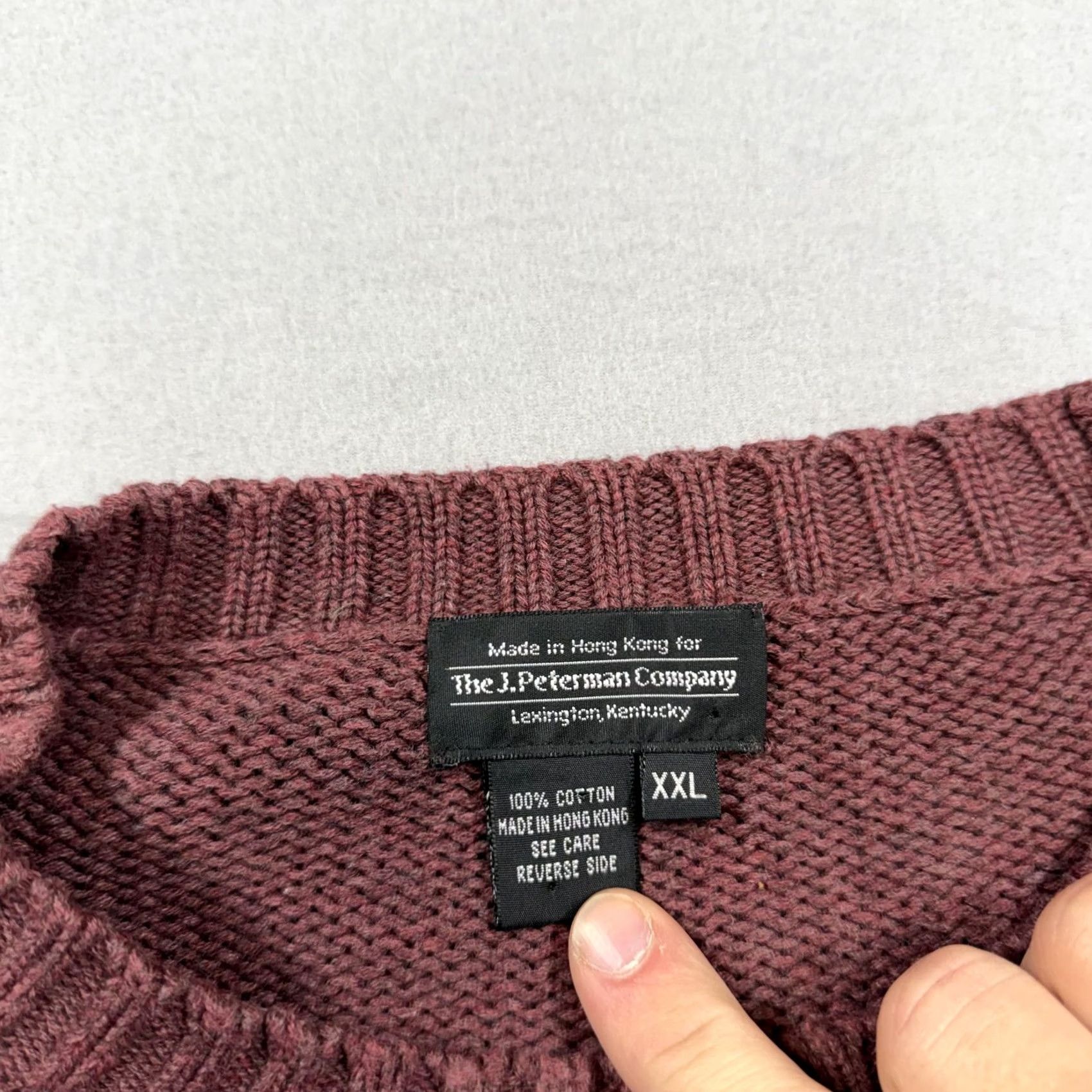 Vintage J. Peterman Company Sweater Mens 2XL Pink Crewneck Cotton Knit Pullover Size US XXL / EU 58 / 5 - 3 Thumbnail