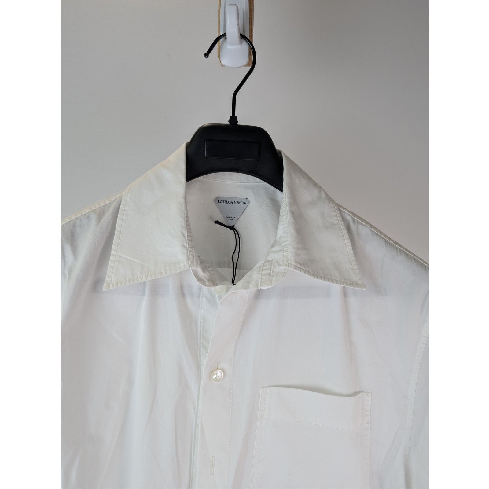 Bottega Veneta o1rshd1 Compact Cotton Button-Up Shirt in Optic White Size US S / EU 44-46 / 1 - 7 Thumbnail