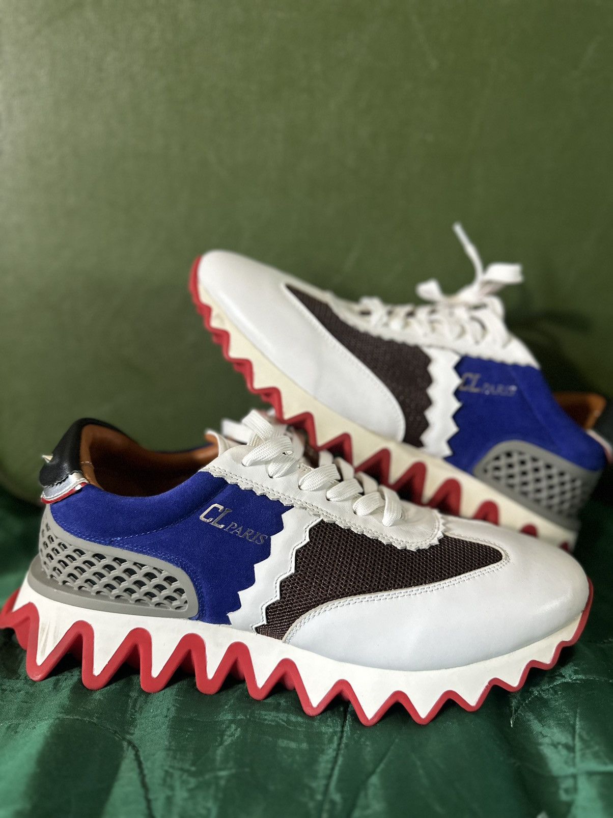 Christian Louboutin Christian Louboutin Loubishark Mix-Media Red Sole Sneakers Size US 11 / EU 44 - 1 Thumbnail
