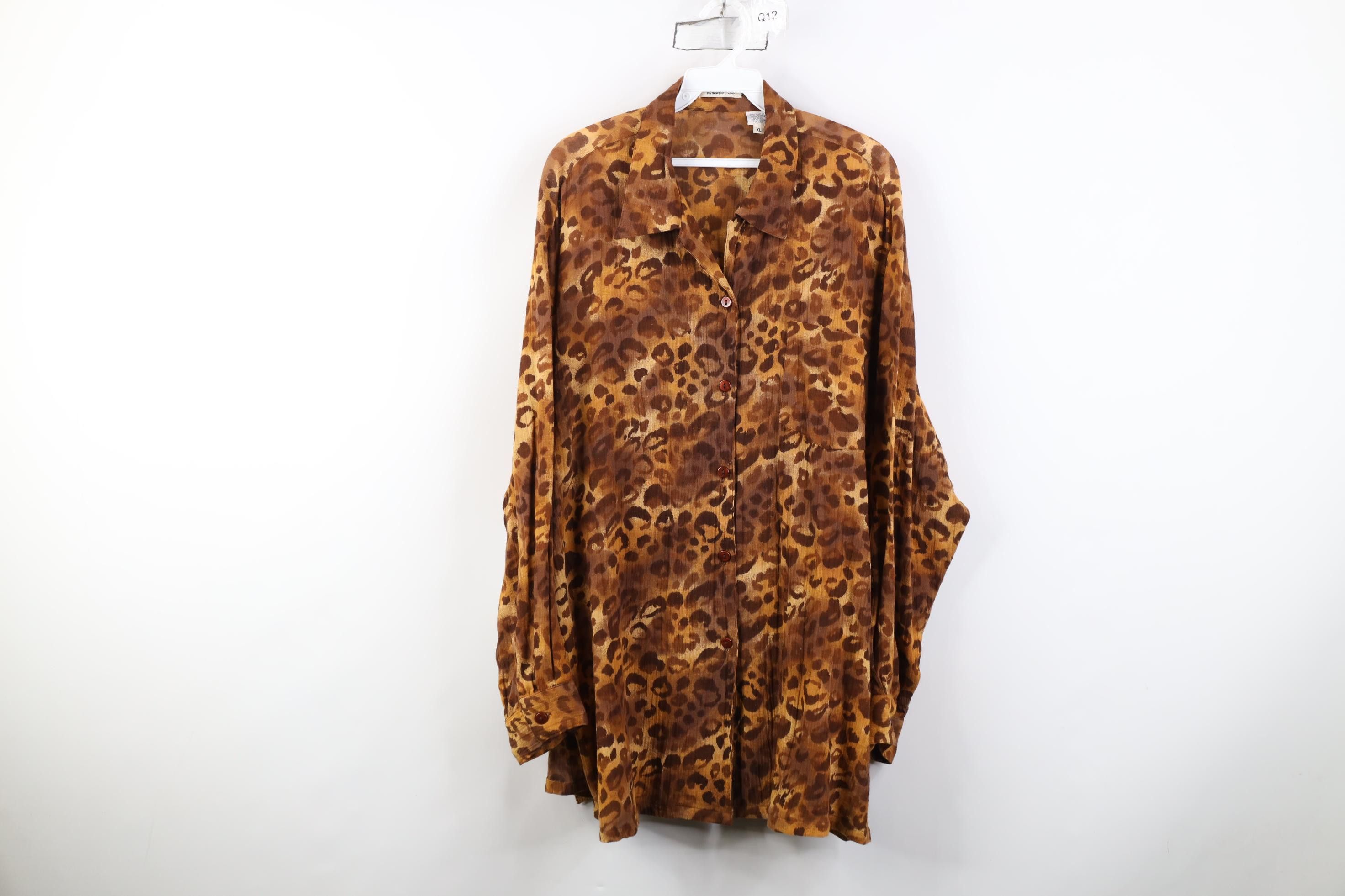 Vintage Vintage 90s Babydoll Cotton Leopard Cheetah Button Shirt Size XL / US 12-14 / IT 48-50 - 1 Thumbnail