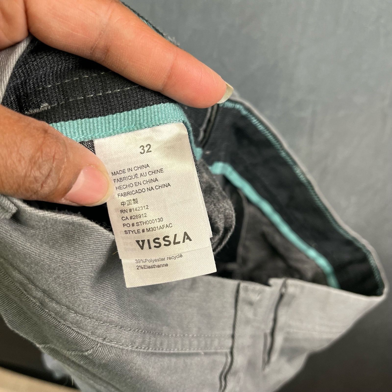 Vissla Vissla Upcycled Chino Trousers Skater Work Gray Mens Size 32 Size US 32 / EU 48 - 4 Thumbnail