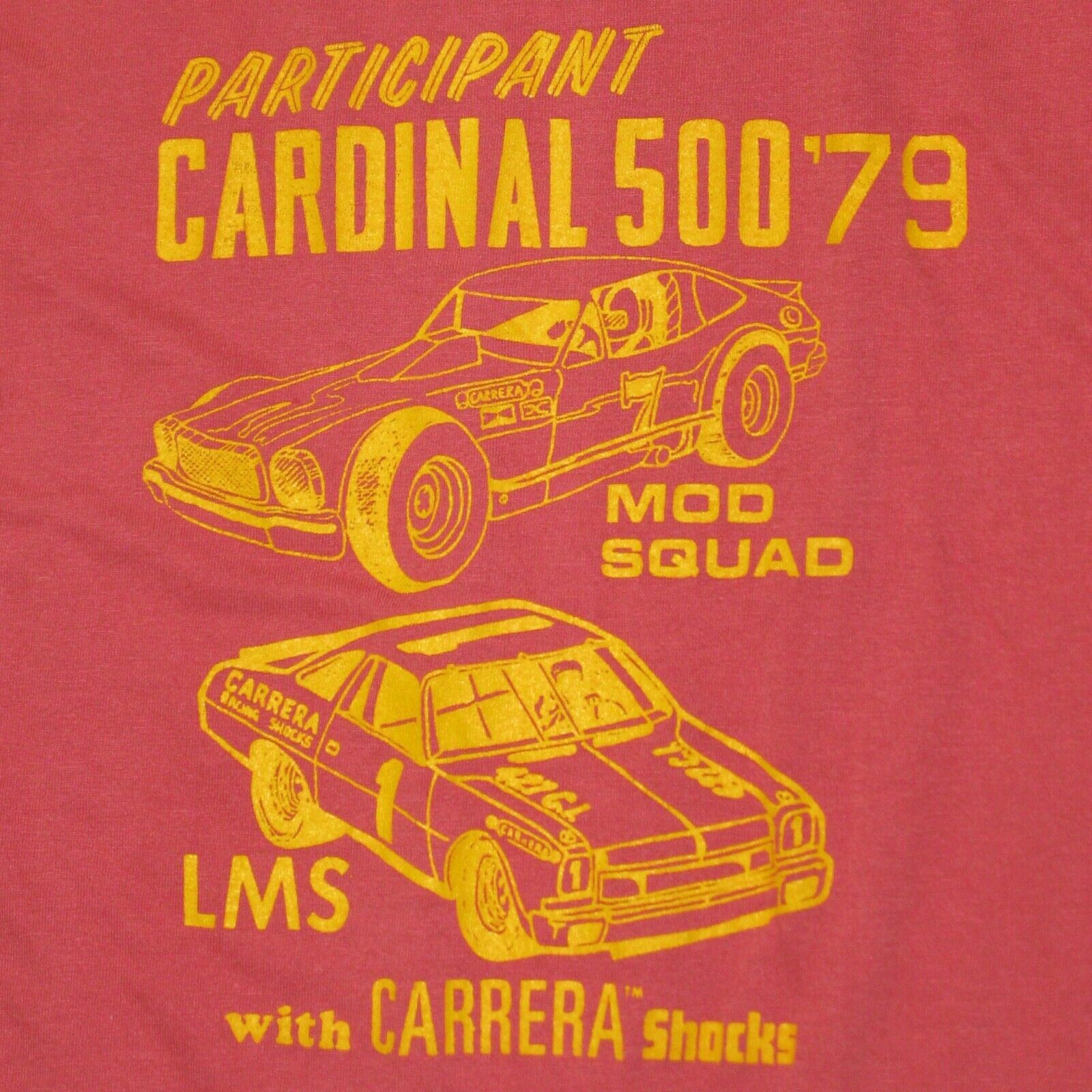 Vintage 1970s Cardinal 500 Racing T Shirt Auto Race Carrera Shocks Size US XS / EU 42 / 0 - 2 Thumbnail
