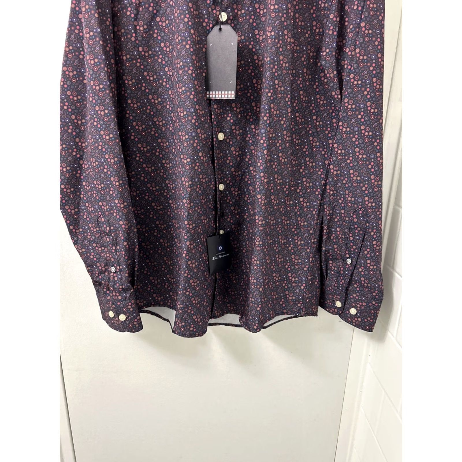 Ben Sherman Ben Sherman Slim Fit Button Down Shirt Mens Medium Black Floral L/S Slim Stretch Wrinkle Free Moisture Wicking Button-Up Pattern Floral Size US M / EU 48-50 / 2 - 3 Thumbnail