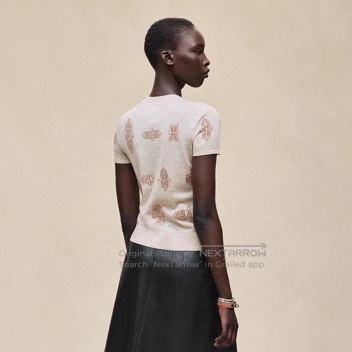 Hermes Hermes Women's short-sleeve wool knit sweater, 26 spring a Size S / US 4 / IT 40 - 8 Thumbnail