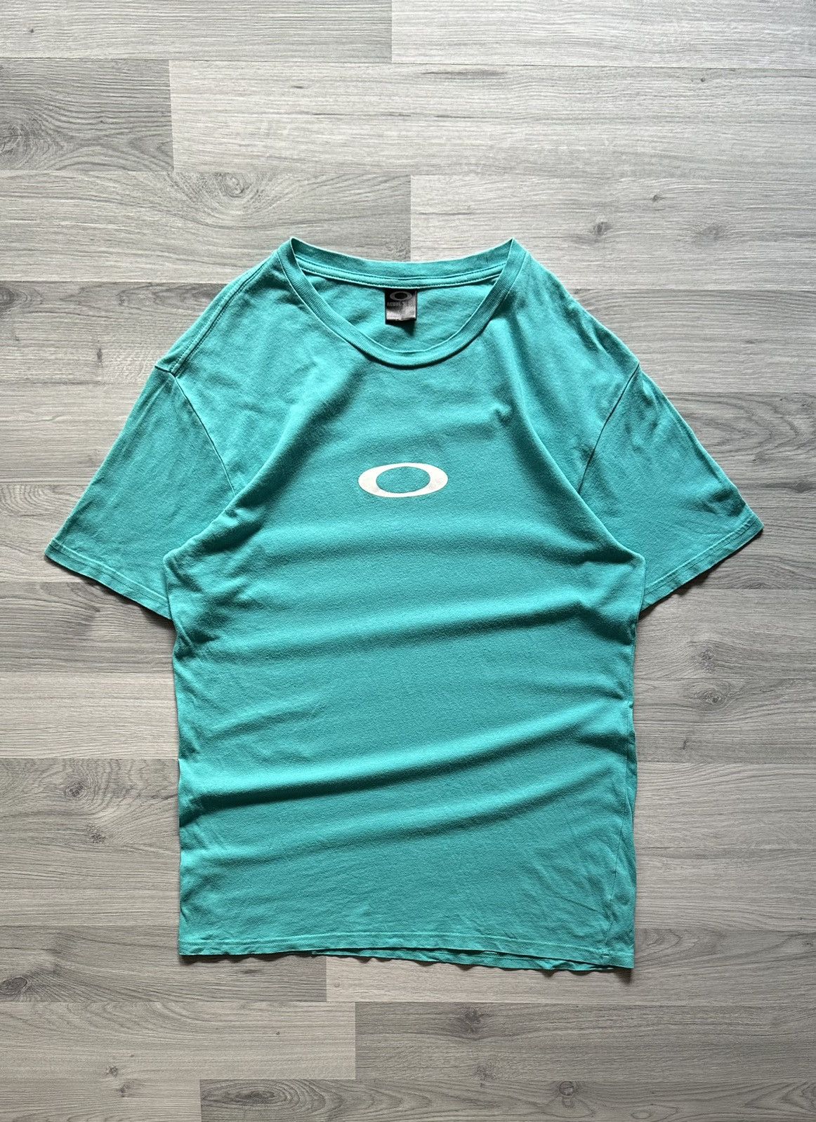Japanese Brand × Oakley × Vintage Vintage T-shirt Oakley ☠️ regular fit turquoise Size US L / EU 52-54 / 3 - 1 Thumbnail