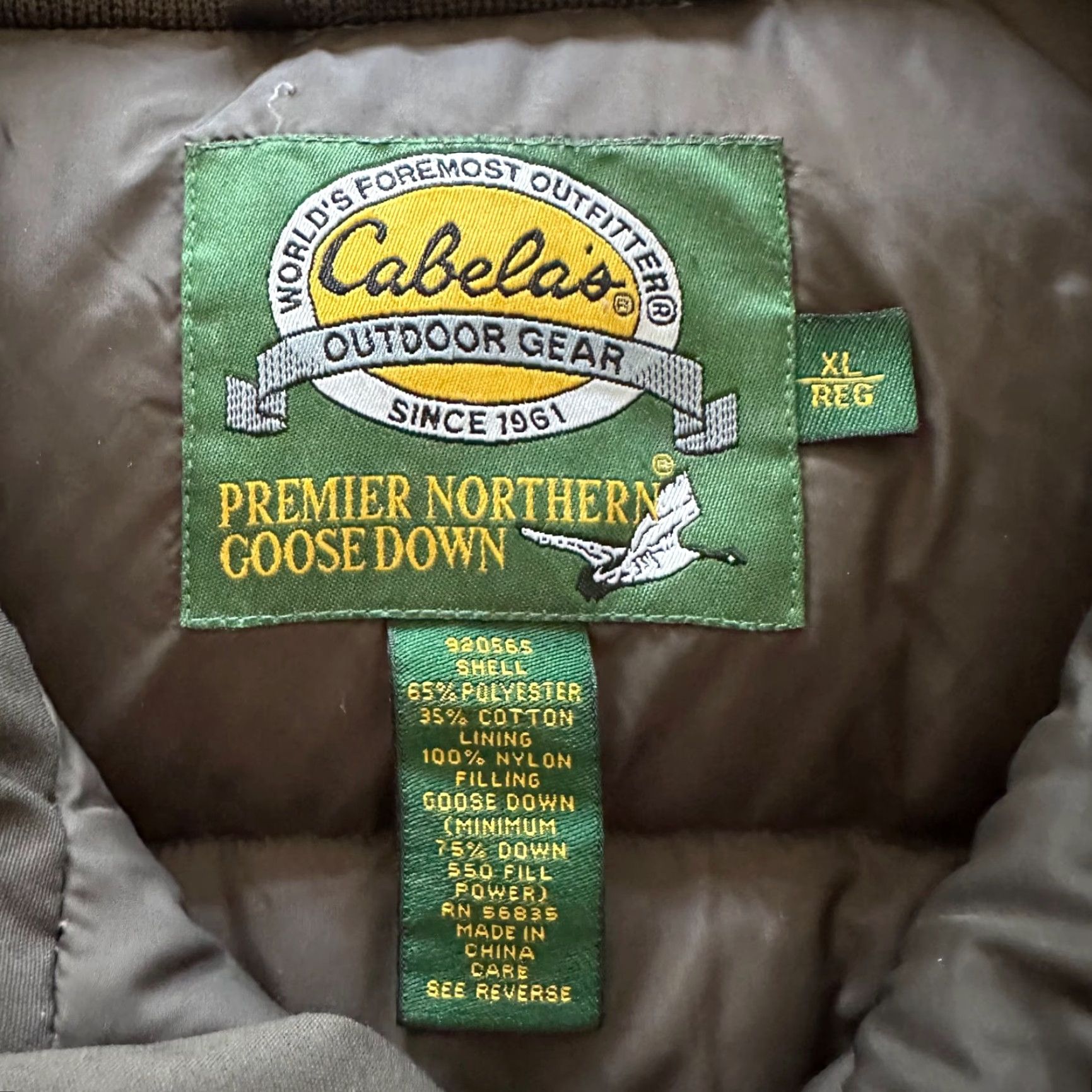 Vintage Cabela’s Vest Down 550 Premier 65% Cotton 35% Polyester Brown XL Men’s Regular Zip Full-Weight Puffer Jacket Fashion: 550 Size US XL / EU 56 / 4 - 3 Thumbnail
