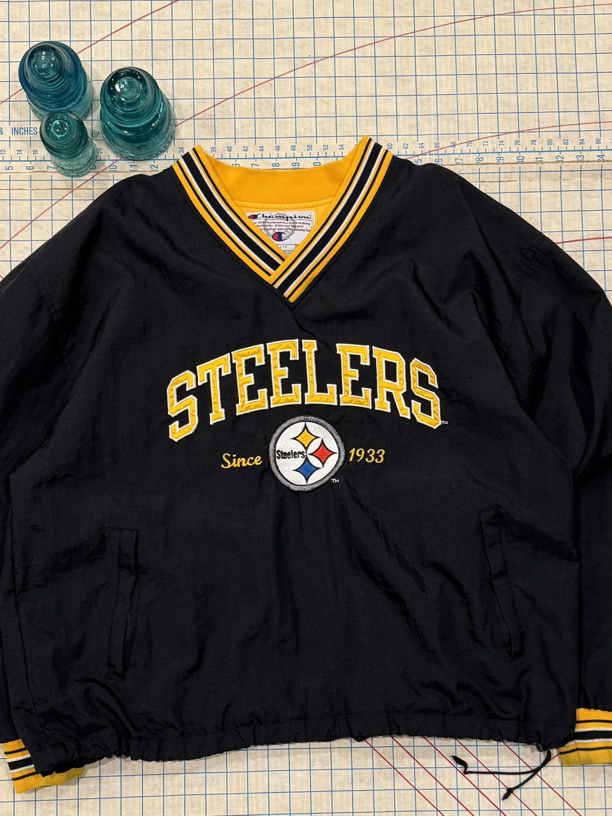 Champion Champion Pittsburg Steelers Pull Over Jacket Men Size XL Blk Size US XL / EU 56 / 4 - 3 Thumbnail