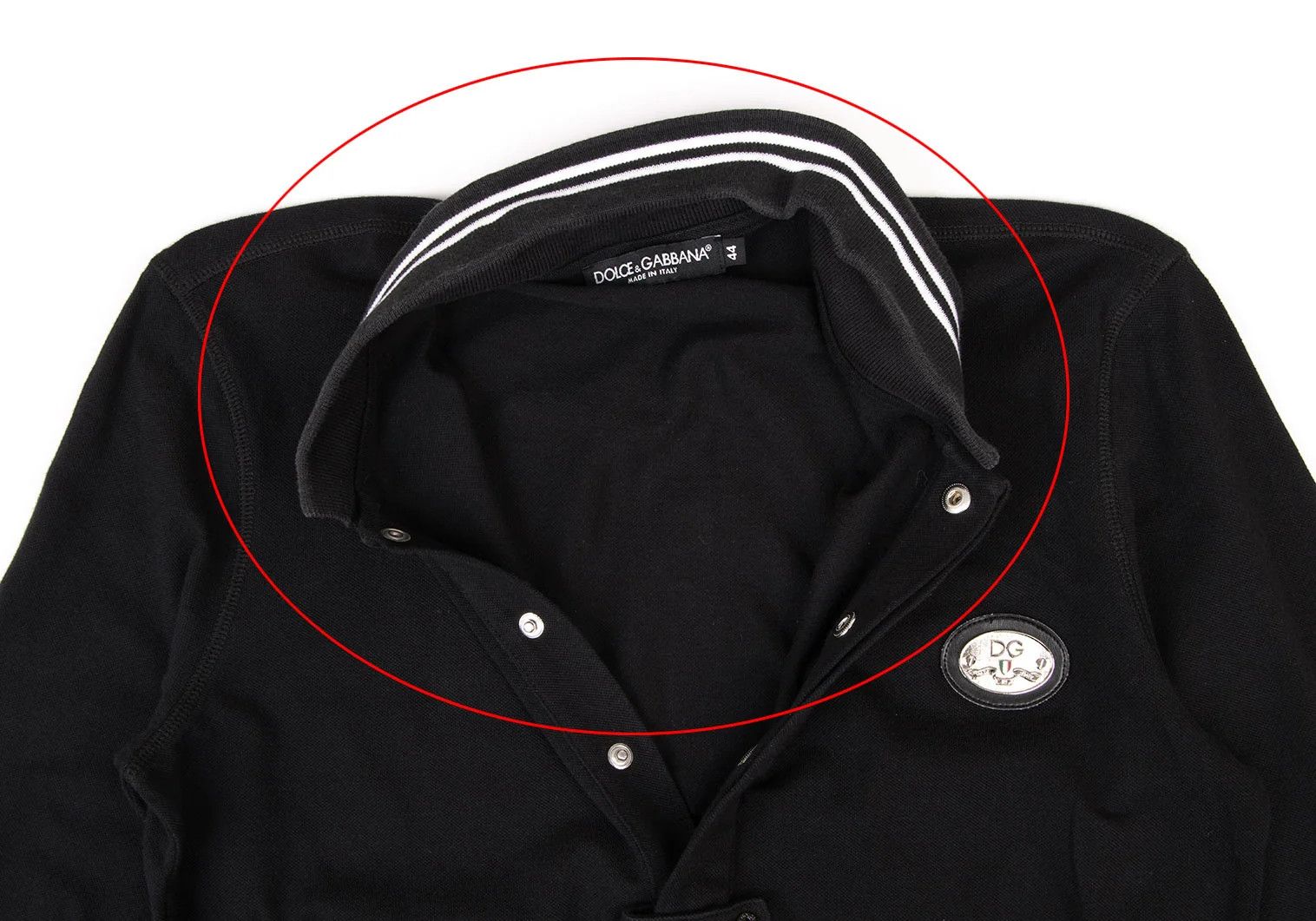 Dolce & Gabbana Cotton Collar Contrast Logo Plate Polo Shirt Black 44 Size US S / EU 44-46 / 1 - 5 Thumbnail