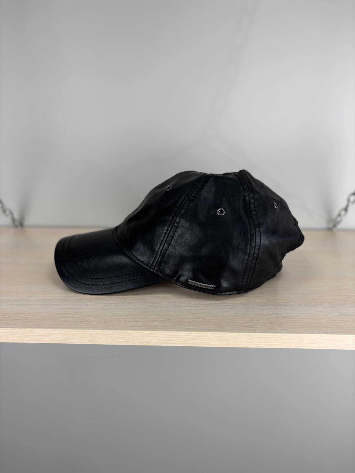 Leather × Stetson Mens leather cap Stetson Color Black Size ONE SIZE - 4 Thumbnail