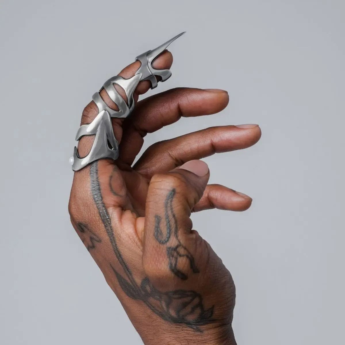 Jewelry Y2k Gothic Knight Metal Finger Size ONE SIZE - 2 Thumbnail