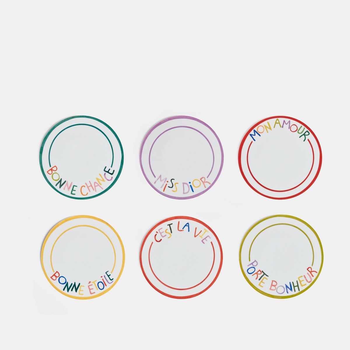 Dior o1bcso1str0226 Size:OS/Set Of Six Dessert Plates in White Size ONE SIZE - 1 Thumbnail