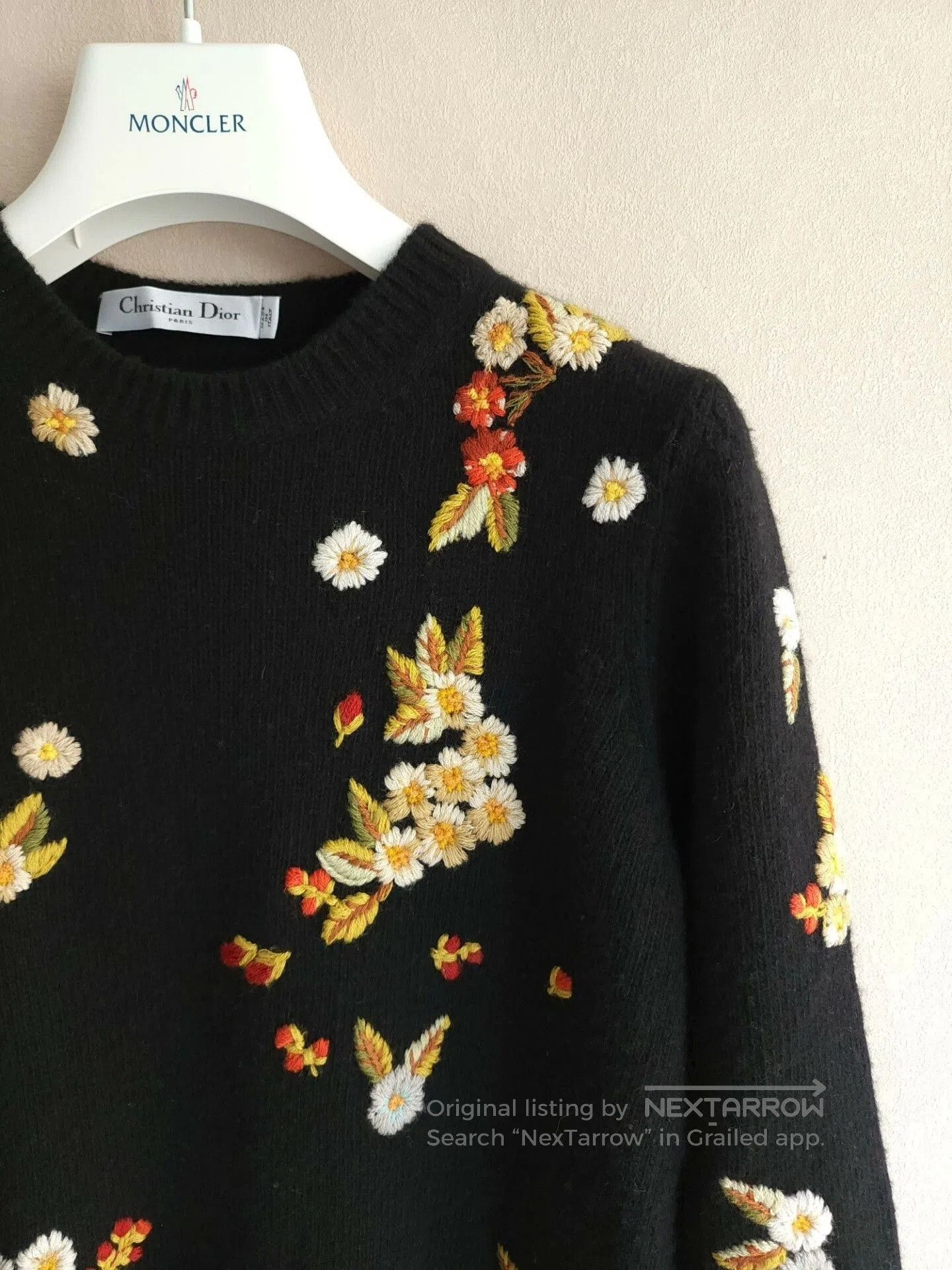 Dior dior black wool cashmere embroidered dress. Size US 40 / EU 56 - 5 Thumbnail