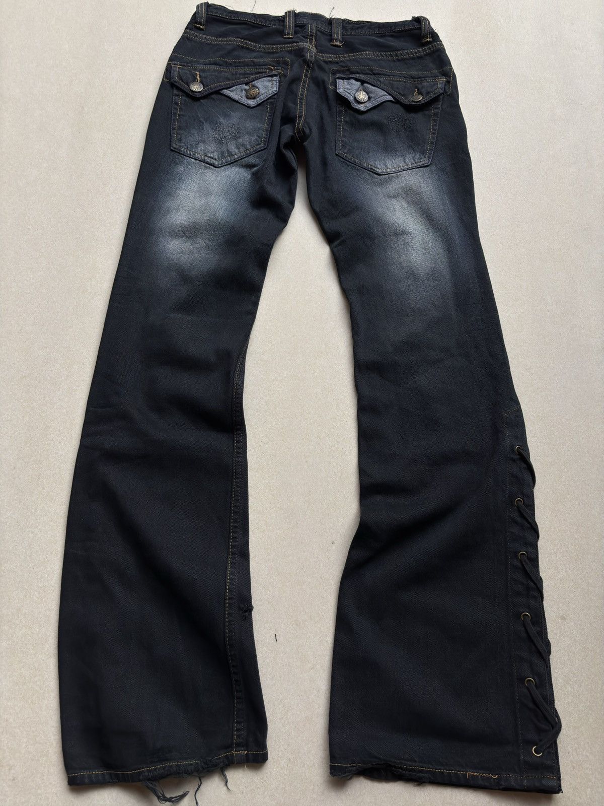 Japanese Brand Aldelio lace up flare jeans Size US 28 / EU 44 - 5 Thumbnail