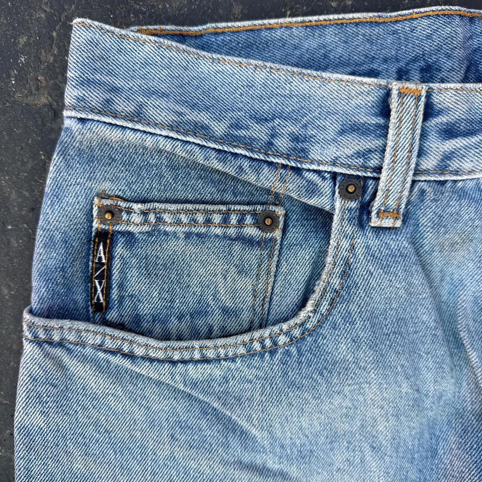 Armani Exchange Vintage 90s Men’s Armani Exchange Light Wash Jeans – 32x32 Size US 32 / EU 48 - 7 Thumbnail