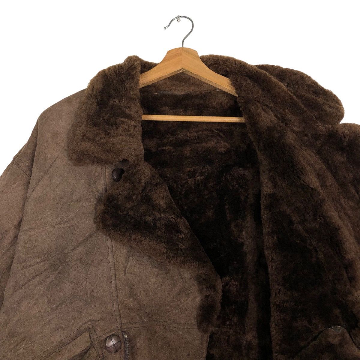 Vintage 🔥Vtg Genuine Suede Shearling Natural Peau Laine Bomber Size US M / EU 48-50 / 2 - 10 Thumbnail