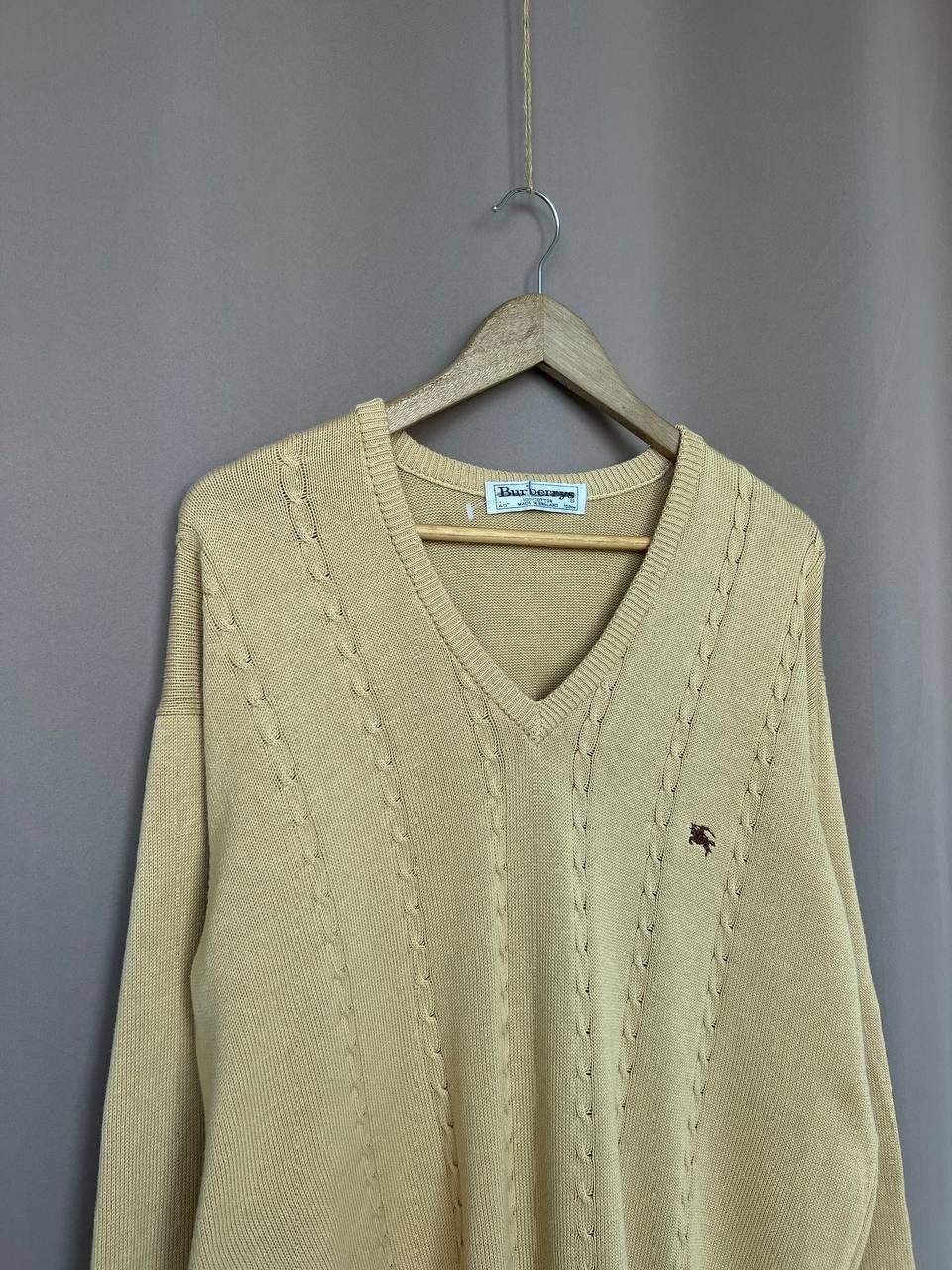 Burberry Burberrys V- Neck Sweater Mens Size L Vintage Cotton Knit Size US L / EU 52-54 / 3 - 3 Thumbnail