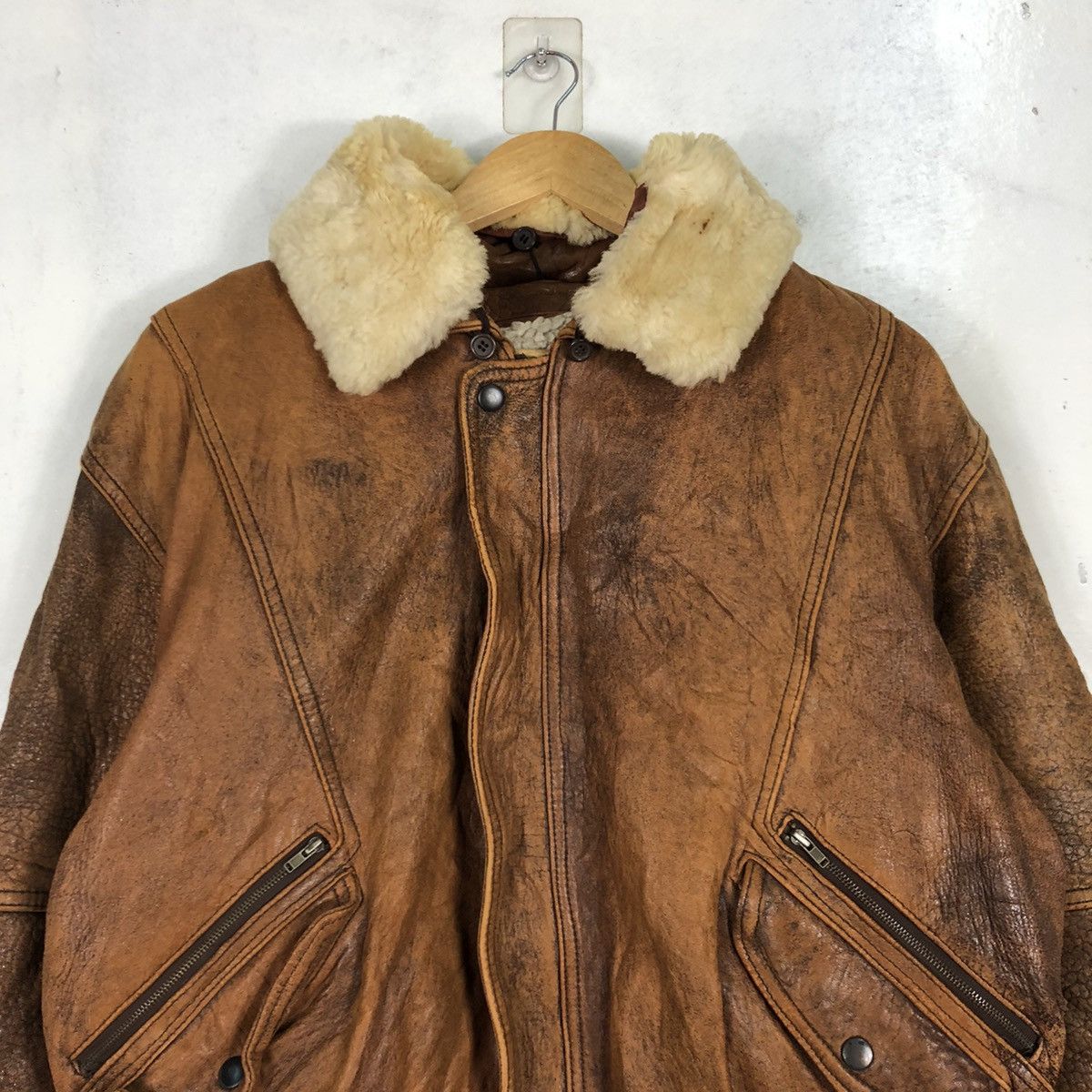 Vintage Mens Robbo Leather Military Jacket Size US M / EU 48-50 / 2 - 2 Thumbnail