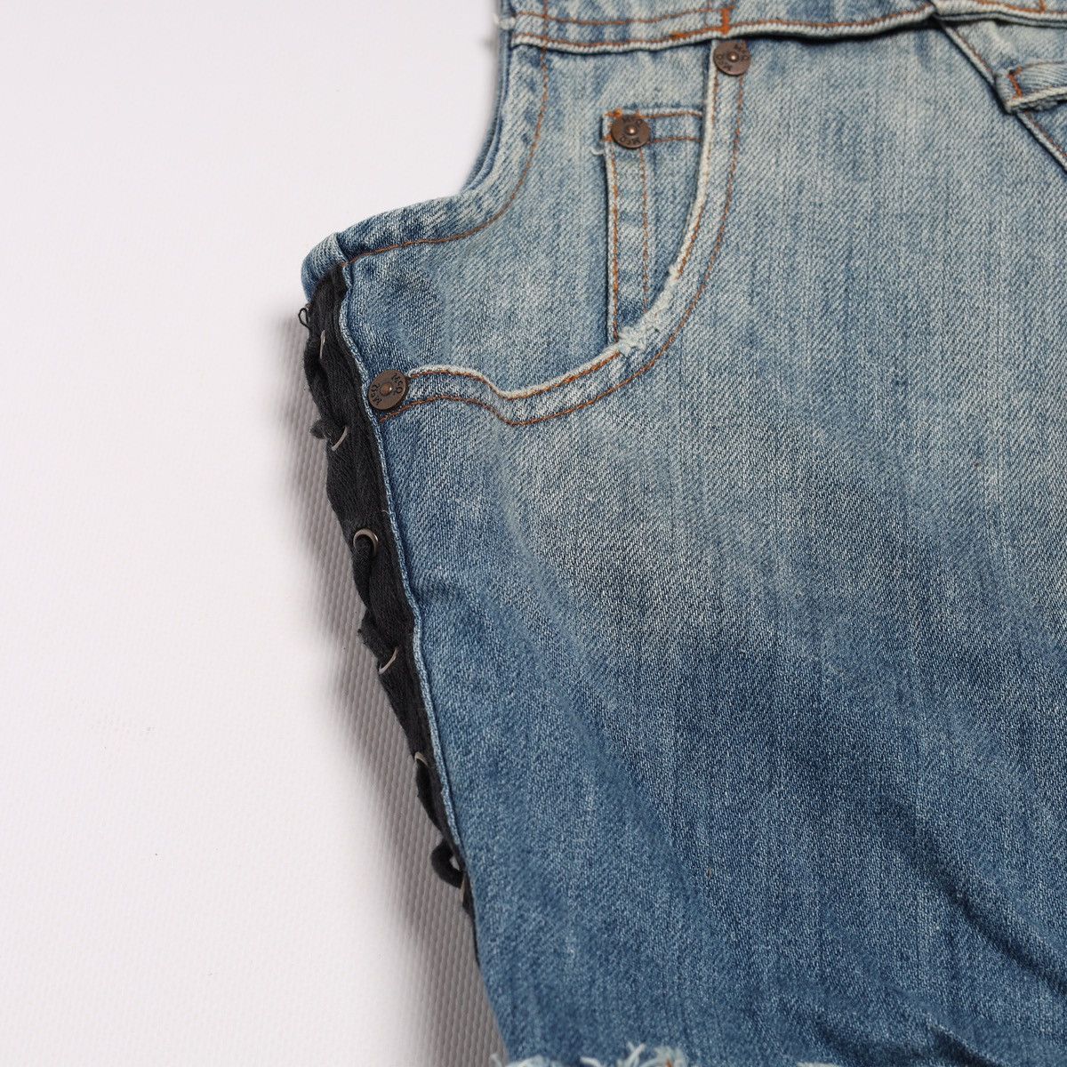 Alexander McQueen Alexander McQueen MCQ Denim Dress with Plaid Skirt Grunge Size S / US 4 / IT 40 - 11 Thumbnail
