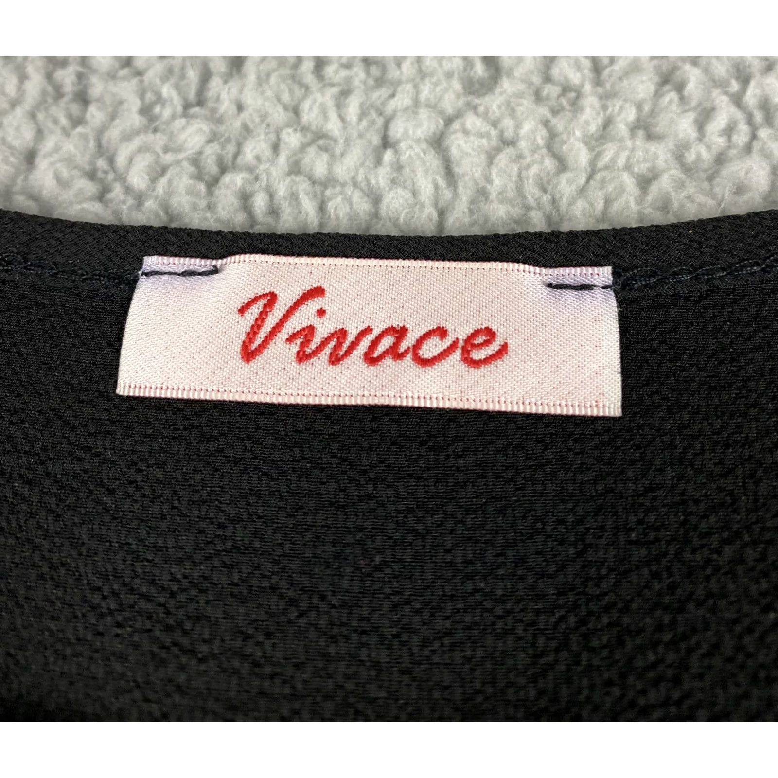 Vintage Vivace Dress Womens M Short Sleeve Knee Length Shift Black/31-20 Size 32" / US 10 / IT 46 - 3 Thumbnail