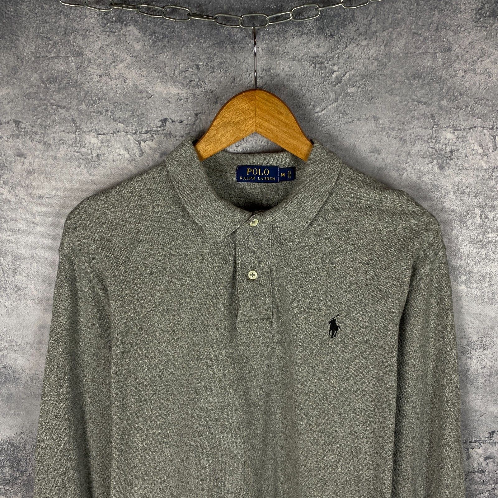 Polo Ralph Lauren Polo Ralph Lauren Polo Longsleeve Men's Size M Gray` Size US M / EU 48-50 / 2 - 2 Thumbnail