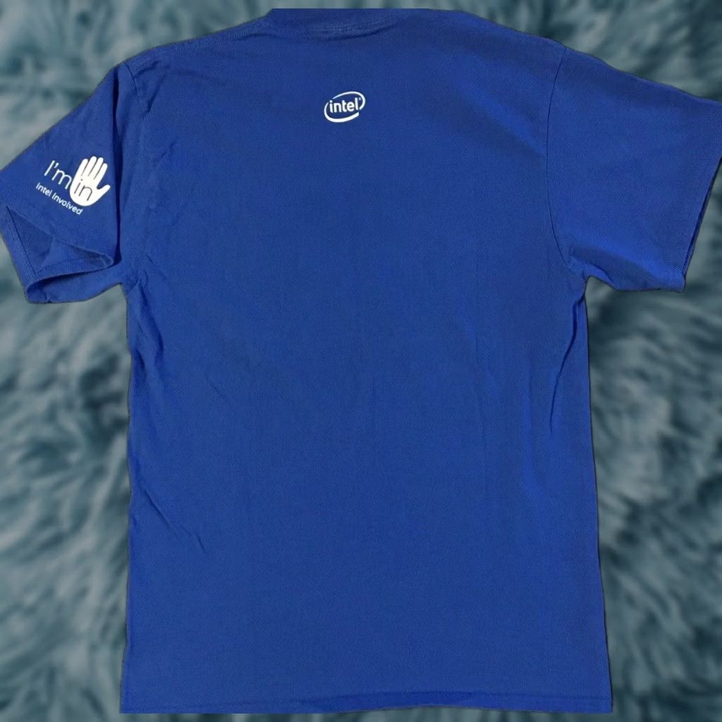 Apple VINTAGE Intel Faded Employee Shirt M Cotton Blue Microsoft T-Shirt Men Short Sleeve Crew Neck 90s Grunge Rock USA California 80s Y2K Size US M / EU 48-50 / 2 - 1 Thumbnail