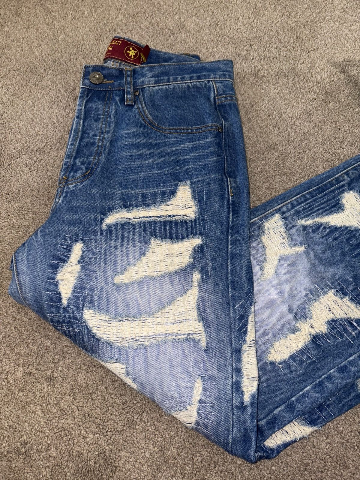 Japanese Brand Ripped distressed denim jeans Size US 30 / EU 46 - 10 Thumbnail