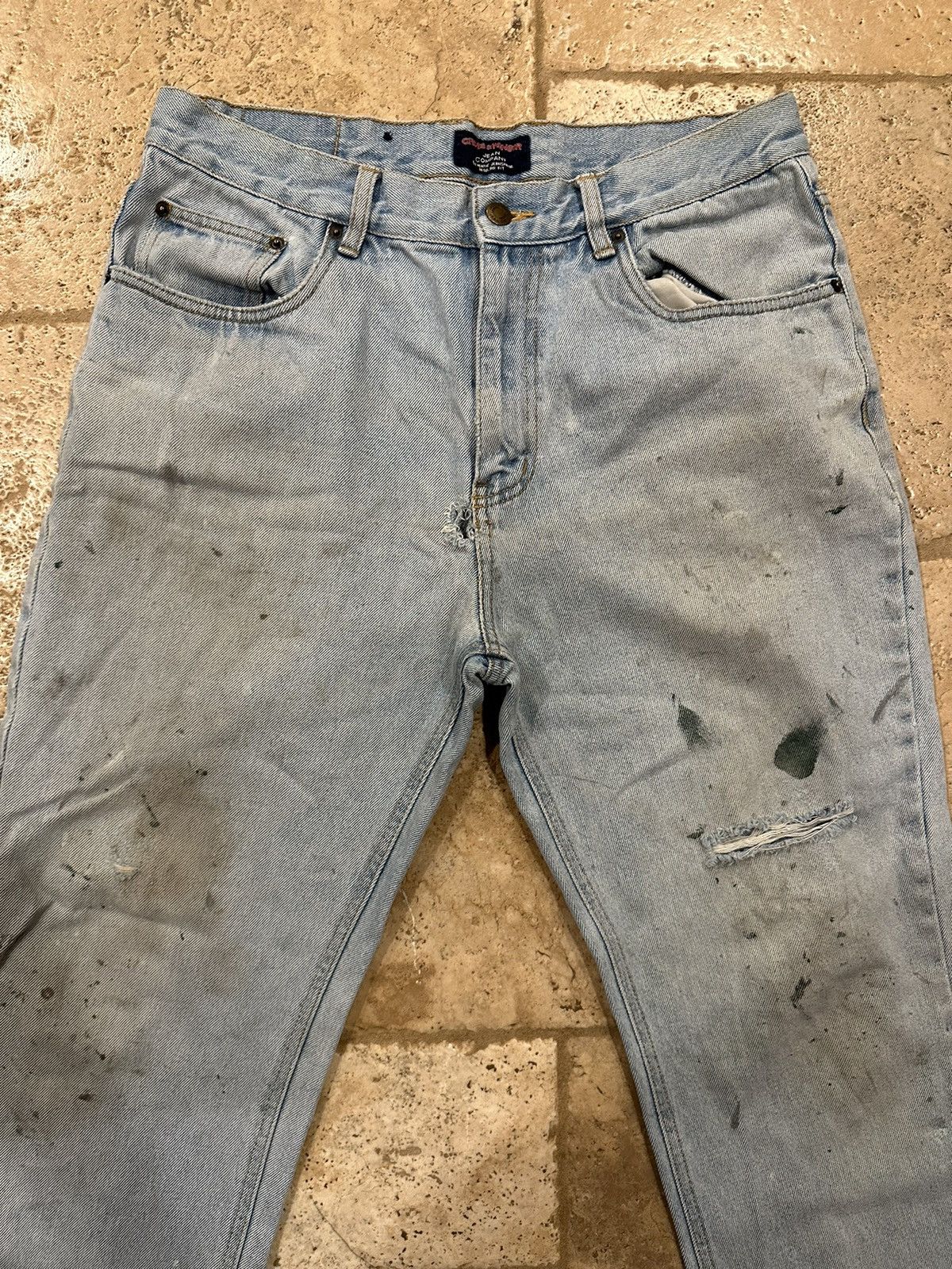Vintage Vintage Cross & Winsor Painter Light Wash Blue Denim Jeans Size US 34 / EU 50 - 4 Thumbnail