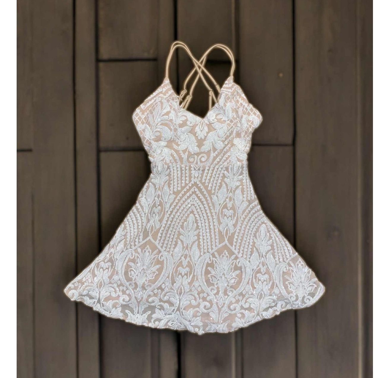 Windsor Smith Windsor Formal Sequin Dress Sleeveless Spaghetti Champagne Size S / US 4 / IT 40 - 10 Thumbnail