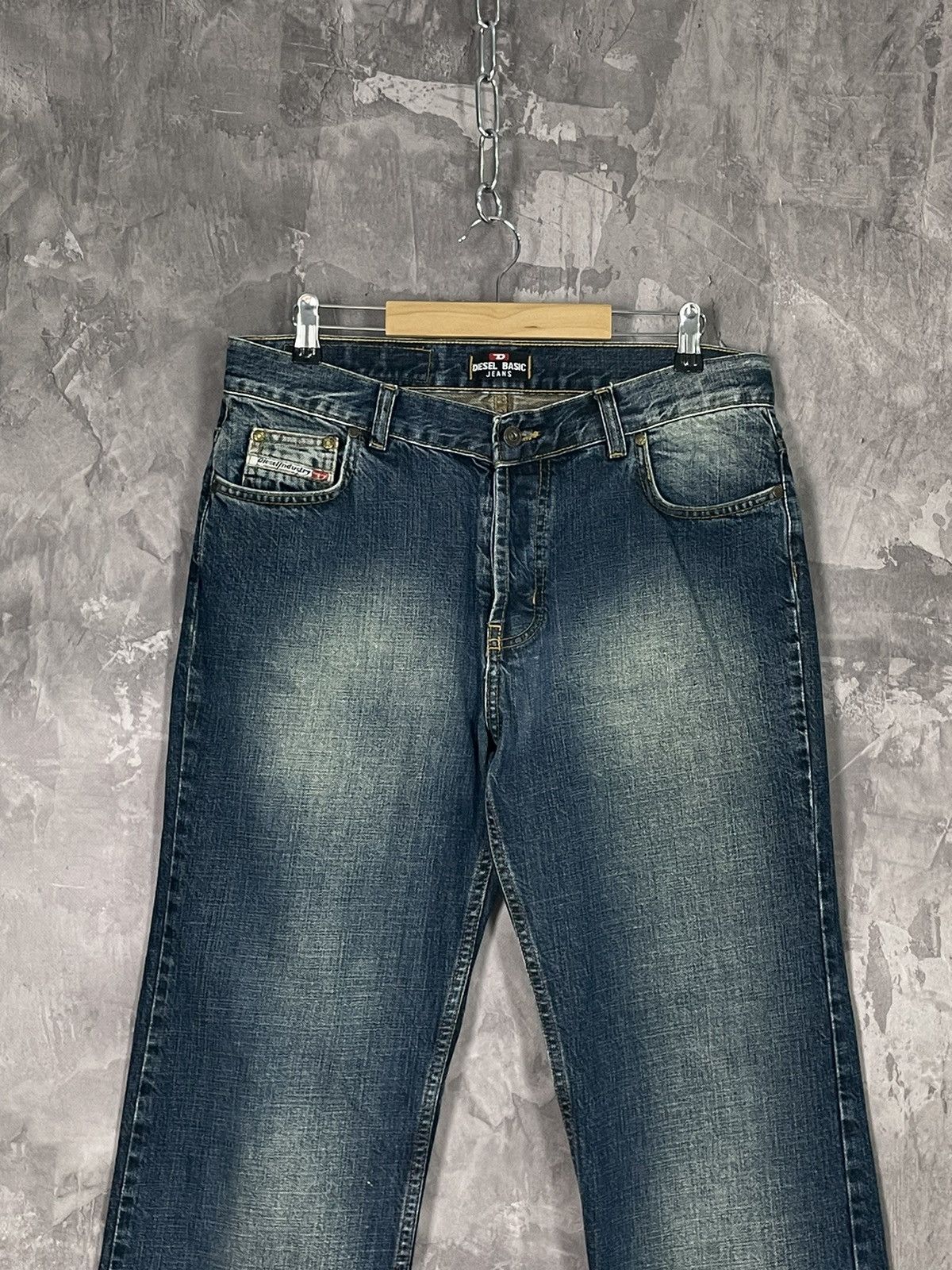 Diesel × Vintage Y2K Vintage Diesel Embroidered Logo Distressed Denim Jeans Size US 34 / EU 50 - 2 Thumbnail