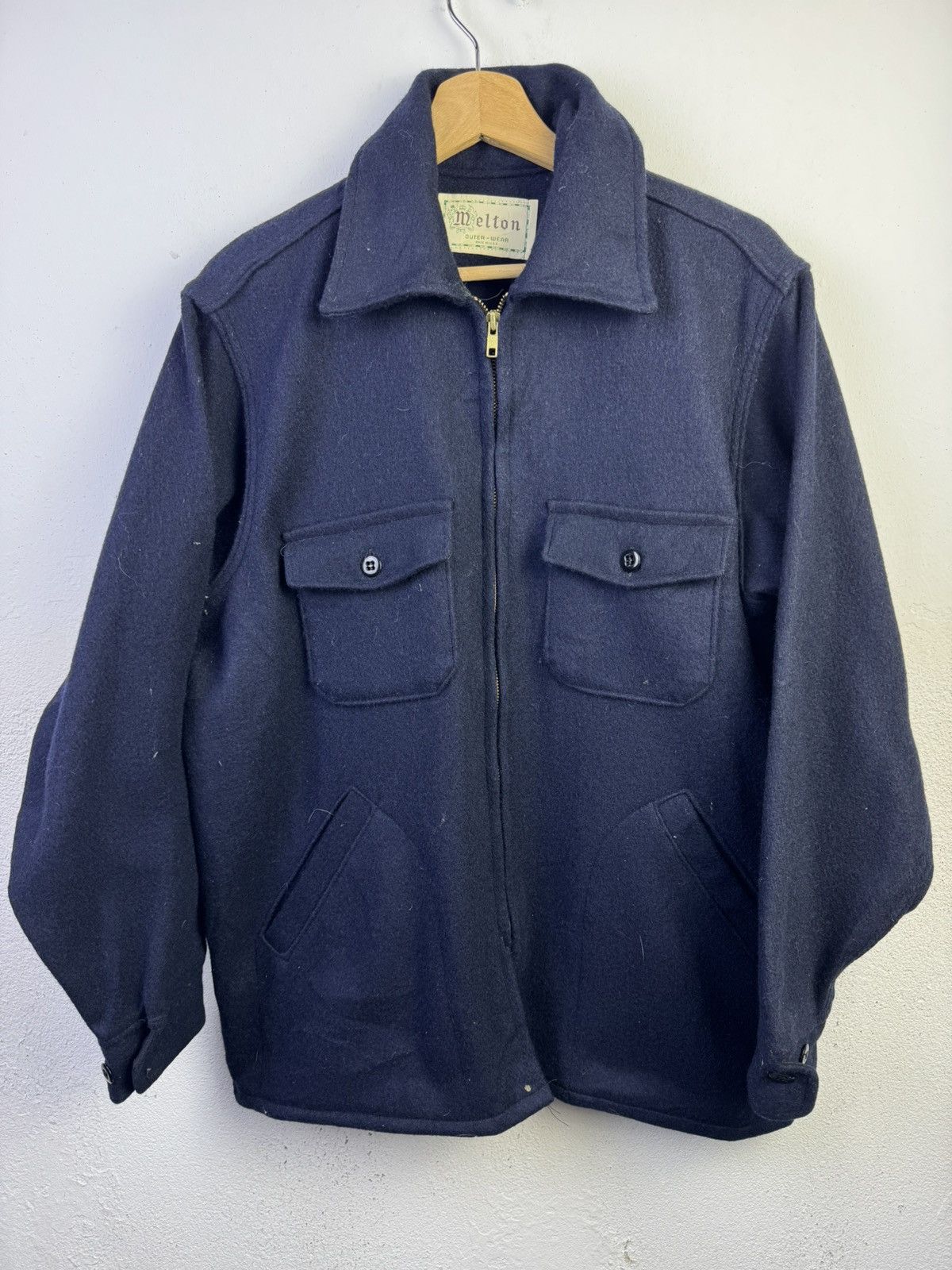 Vintage Vintage Melton outwear wool jacket Size US L / EU 52-54 / 3 - 1 Thumbnail